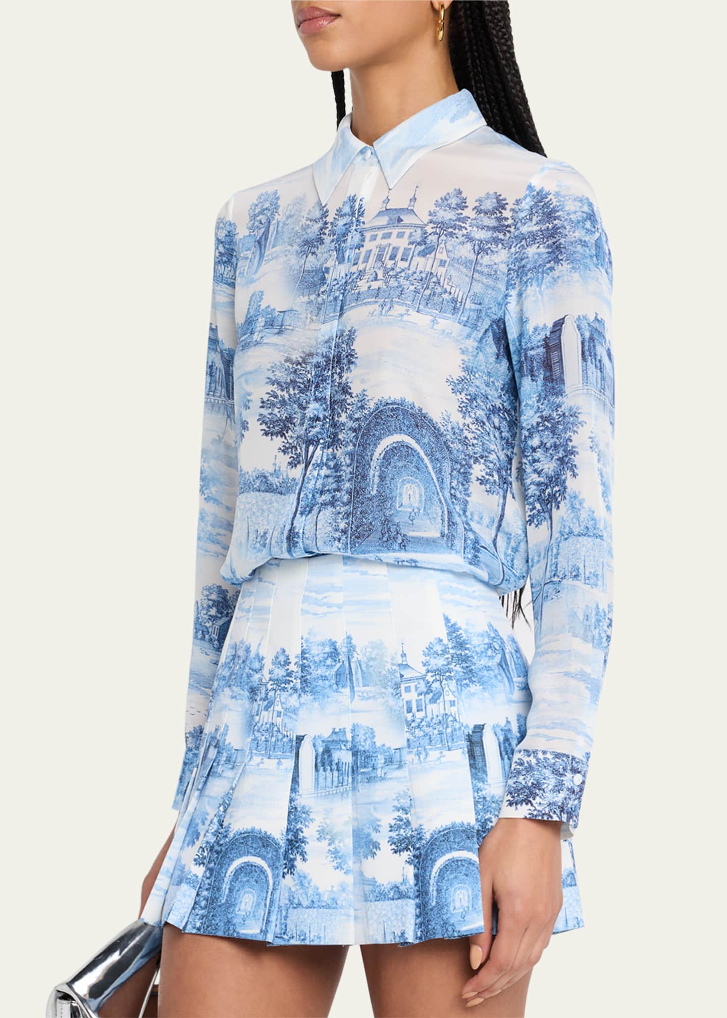 Alice + Olivia Willa Chateau Placket Top Image 4 of 5