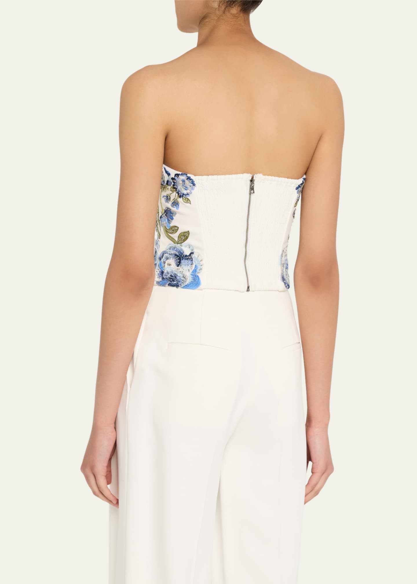 Alice + Olivia Cece Floral Embellished Cropped Top Image 3 of 5