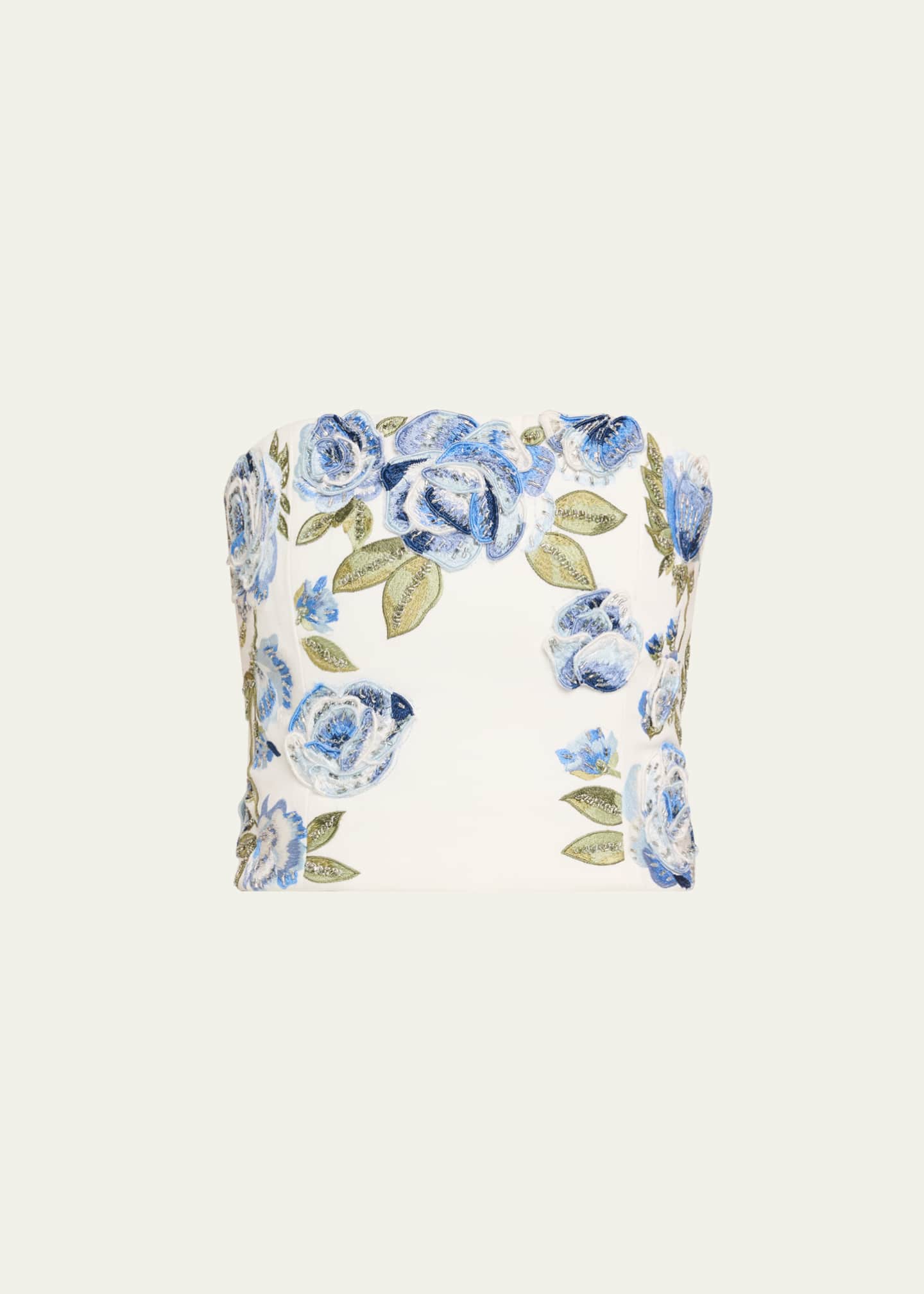 Alice + Olivia Cece Floral Embellished Cropped Top Image 1 of 5
