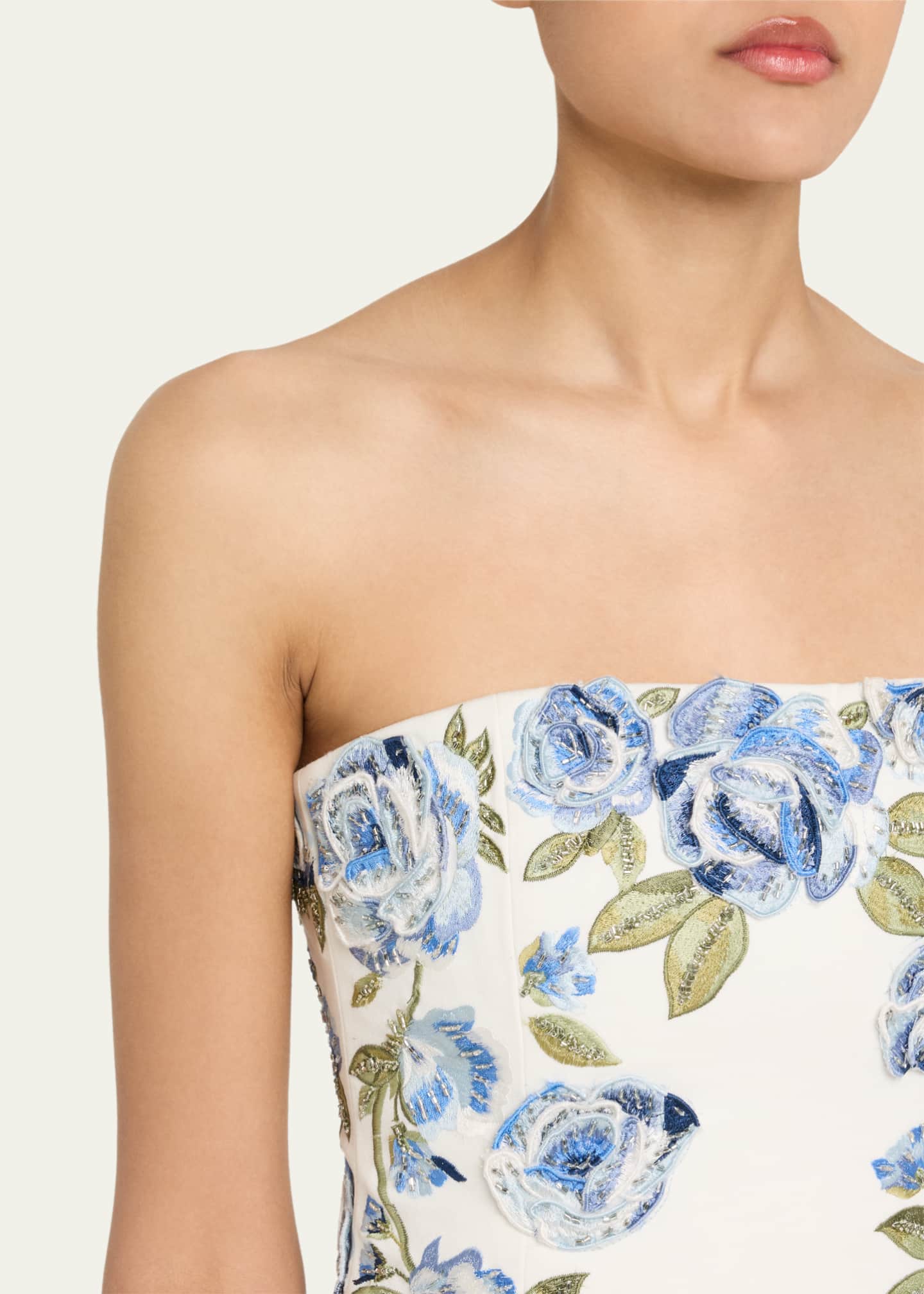 Alice + Olivia Cece Floral Embellished Cropped Top Image 5 of 5