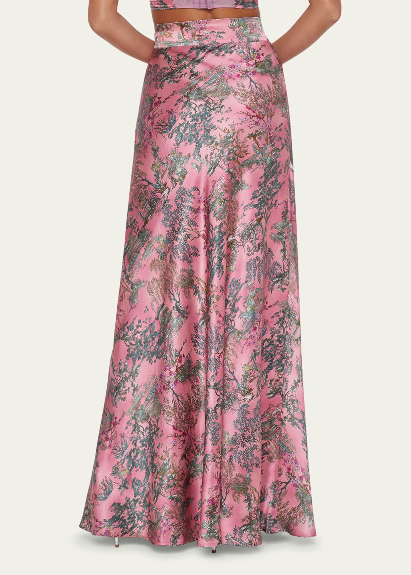 L'Agence Ryker Bias-Cut Silk Skirt Image 3 of 5