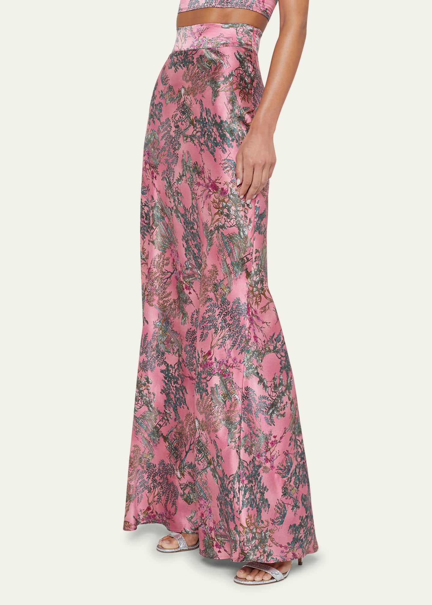 L'Agence Ryker Bias-Cut Silk Skirt Image 4 of 5