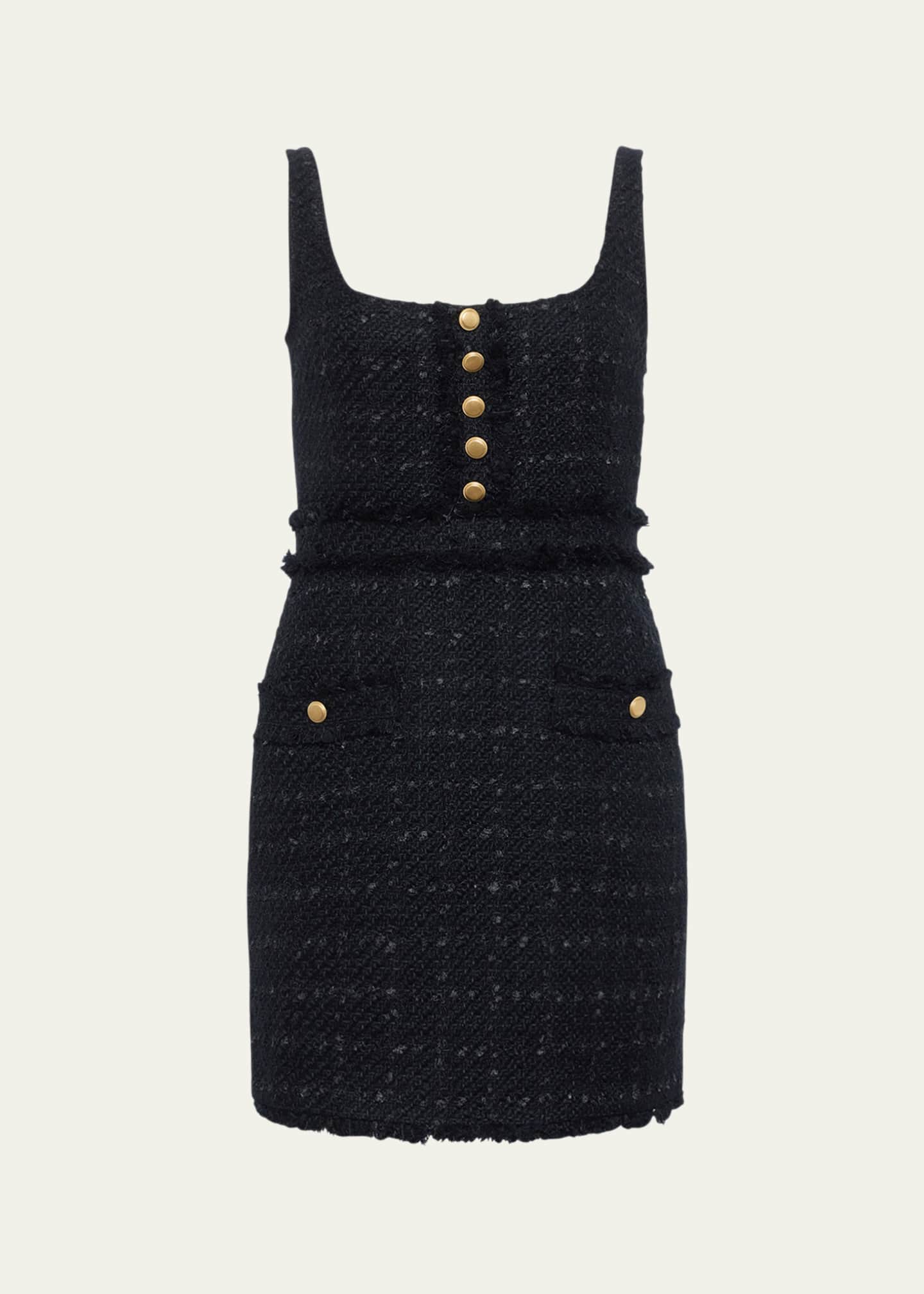 Valli Square-Neck Tweed Mini Dress - Thumbnail 1