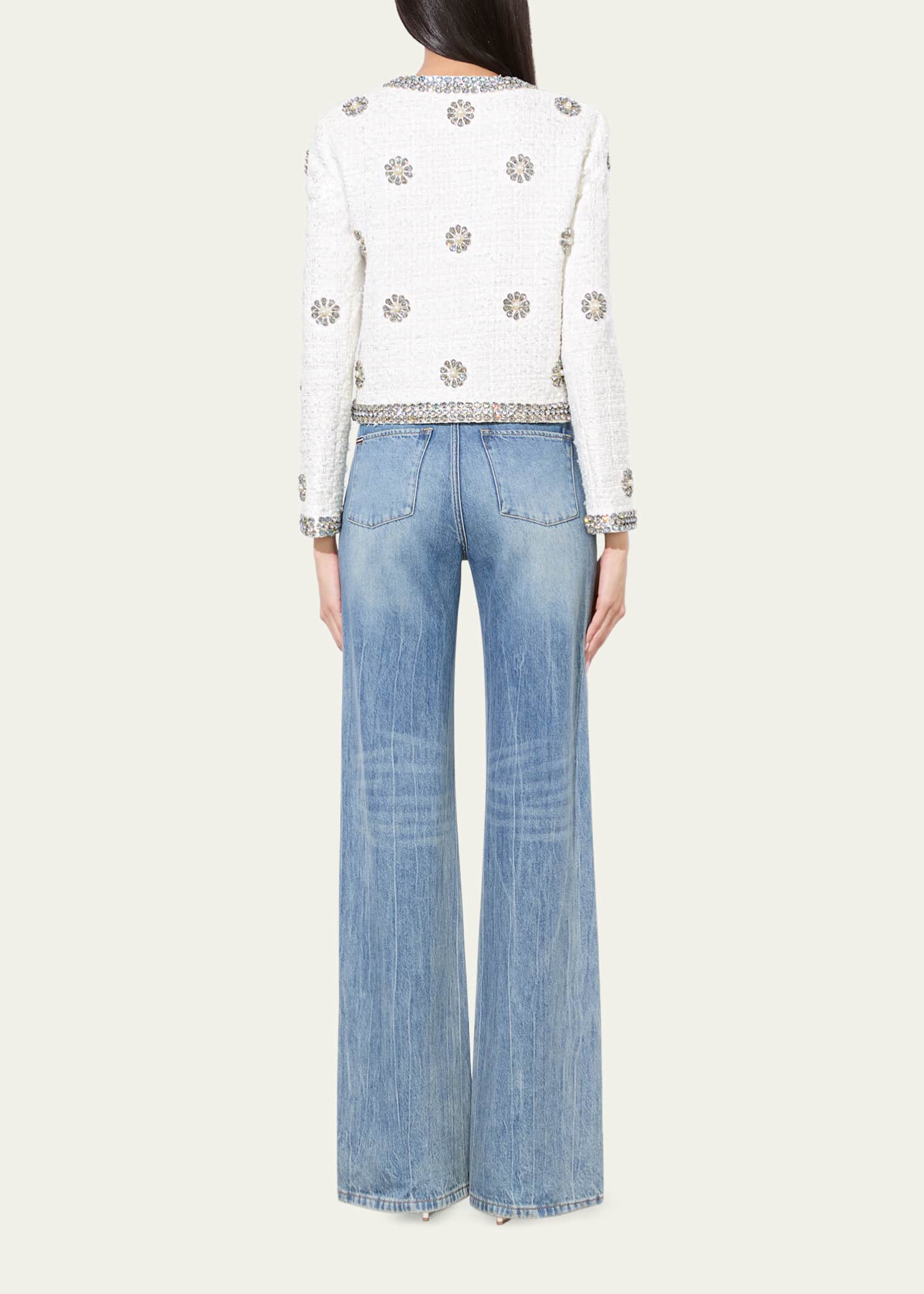 Alice + Olivia Kidman Embellished Tweed Jacket Image 3 of 5