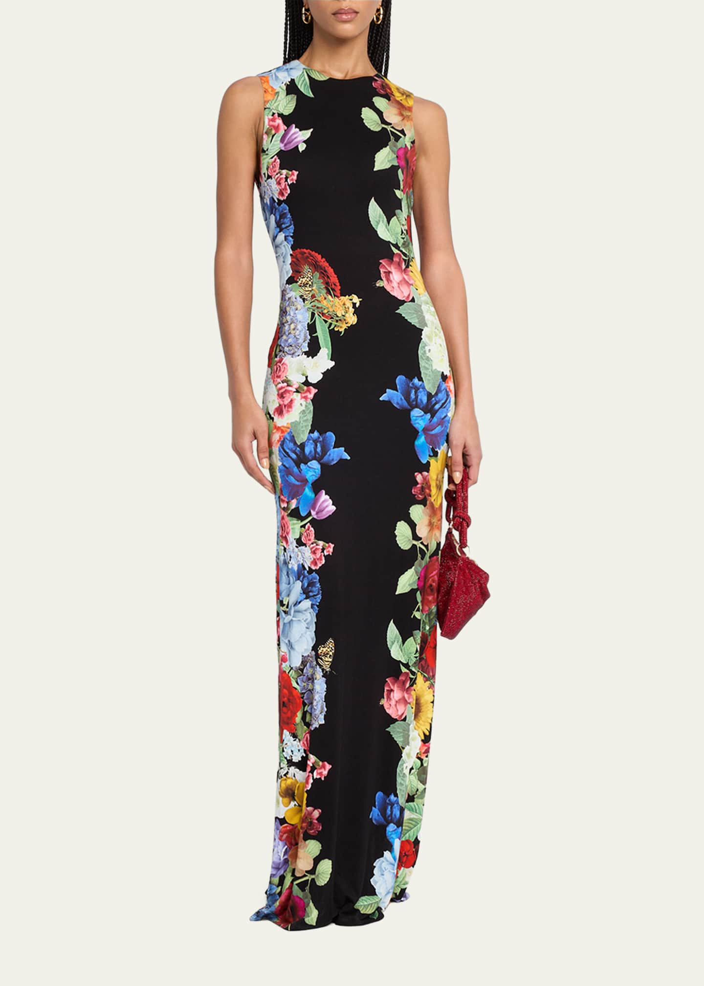 Alice + Olivia Delora Floral Sleeveless Maxi Dress Image 2 of 5