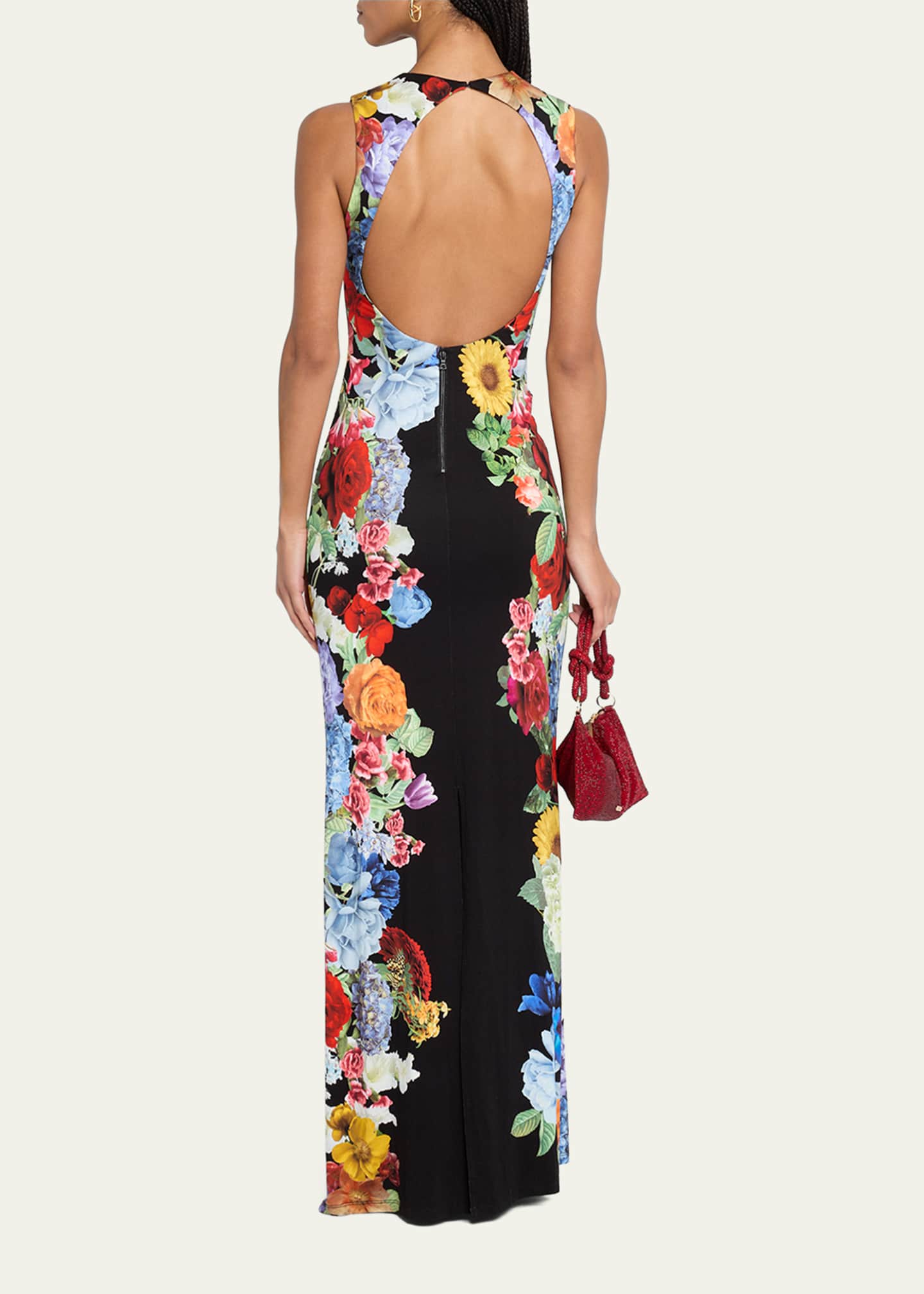 Alice + Olivia Delora Floral Sleeveless Maxi Dress Image 3 of 5