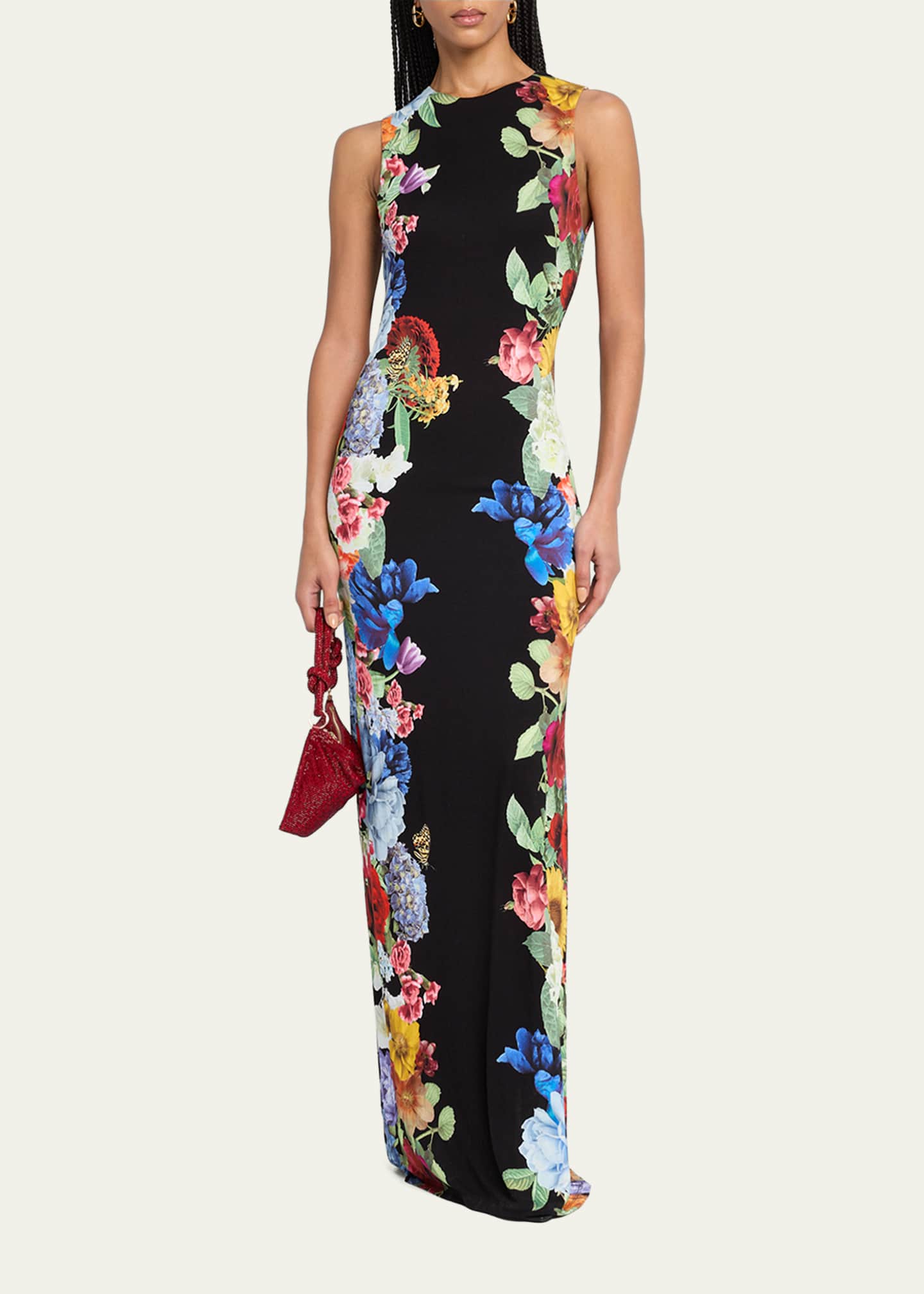 Alice + Olivia Delora Floral Sleeveless Maxi Dress Image 4 of 5