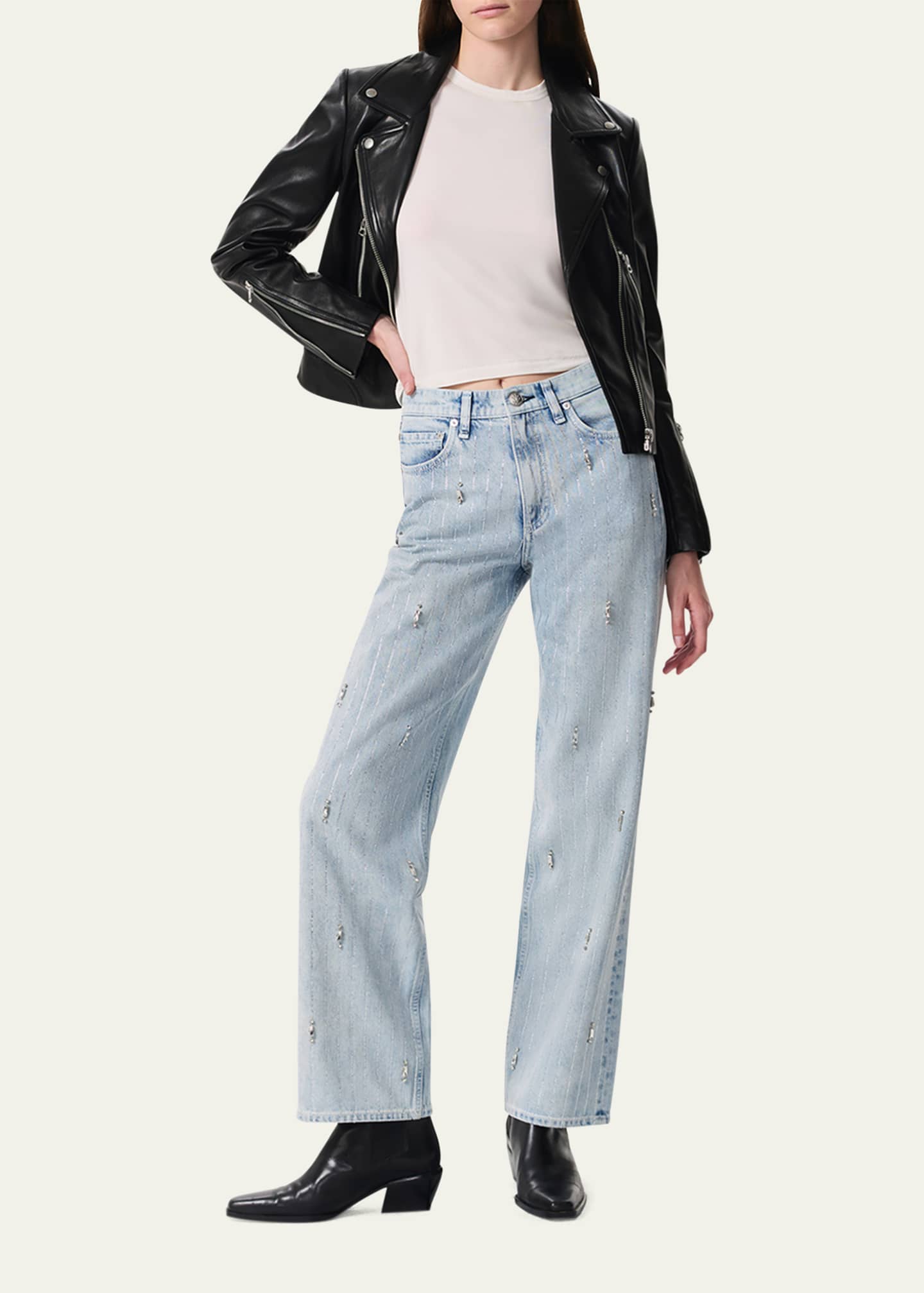 Rag & Bone Shea High-Rise Relaxed Straight Embellished Jeans Image 2 of 5