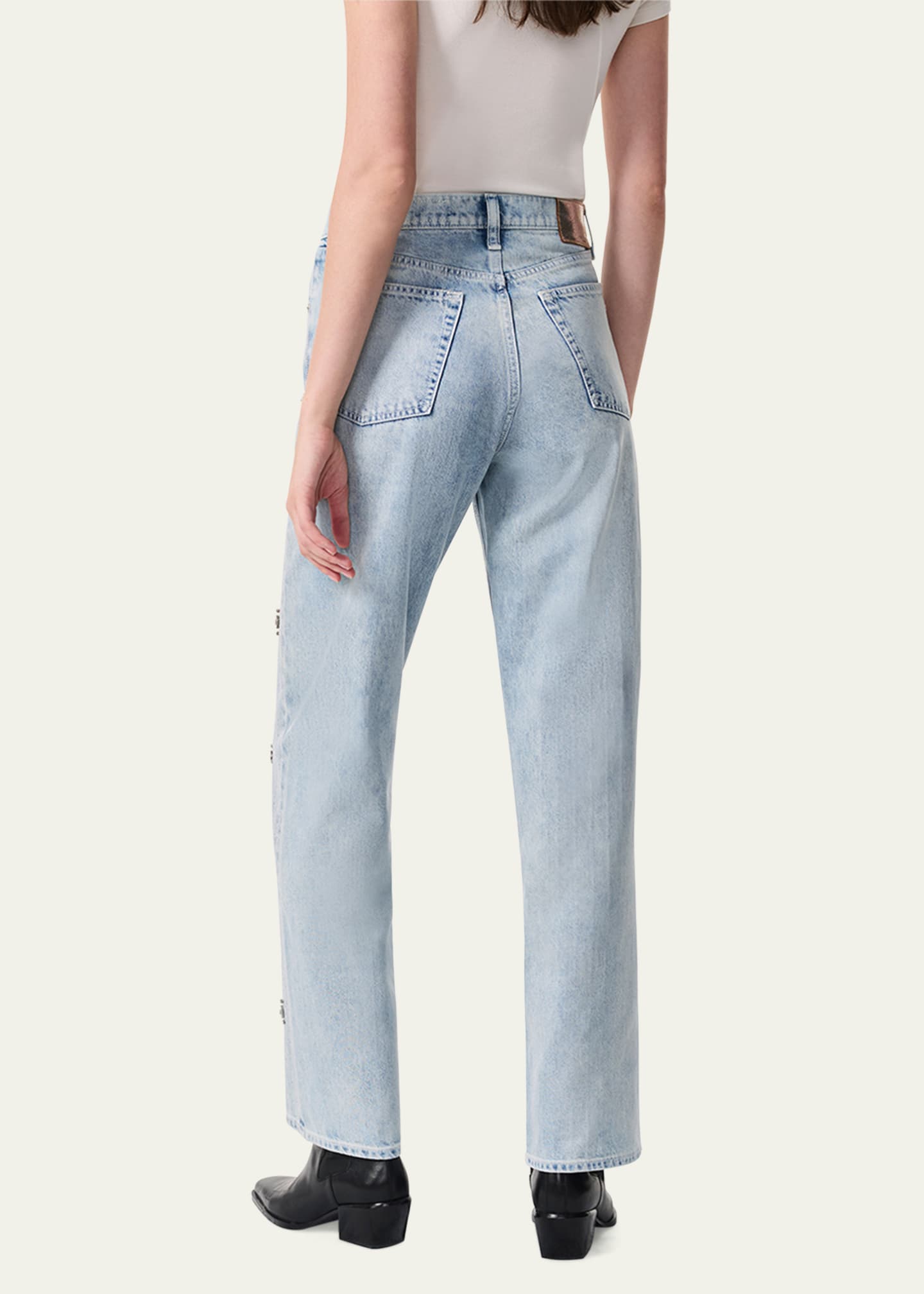 Rag & Bone Shea High-Rise Relaxed Straight Embellished Jeans Image 3 of 5