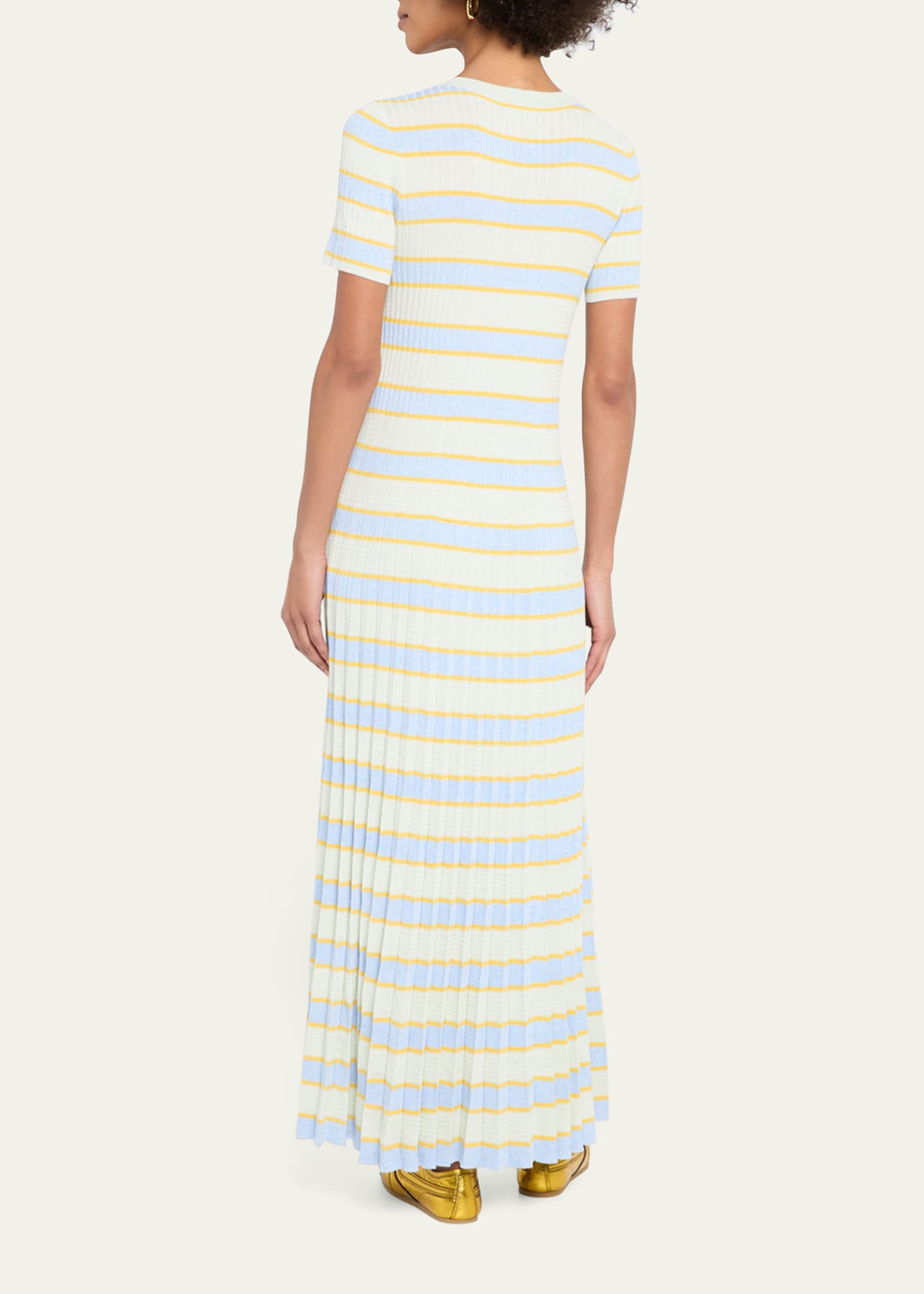 Eloise Stripe Short-Sleeve Maxi Dress - Thumbnail 3