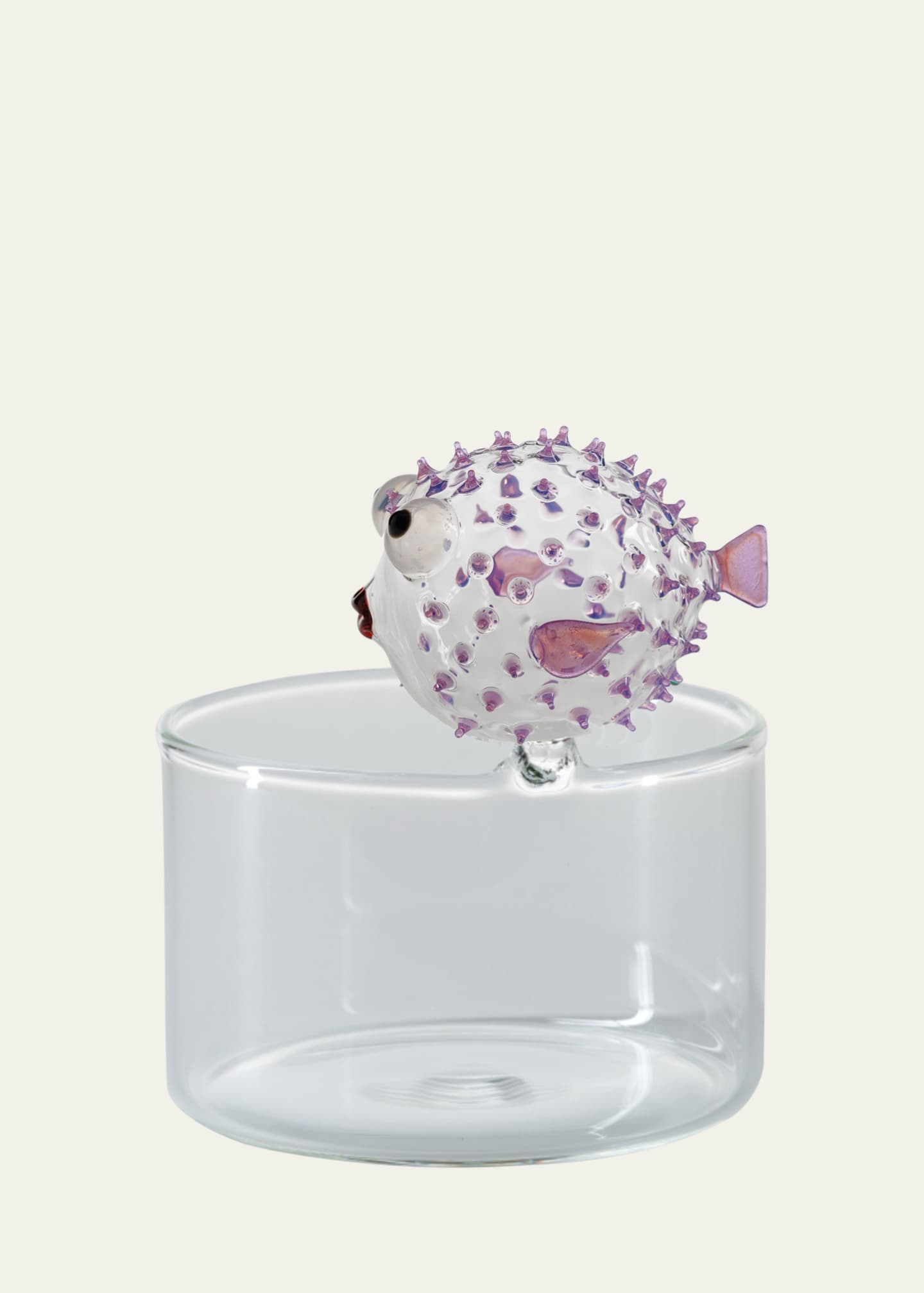 Massimo Lunardon Pufferfish Brio Pink Slime Glass, 8.5 oz.