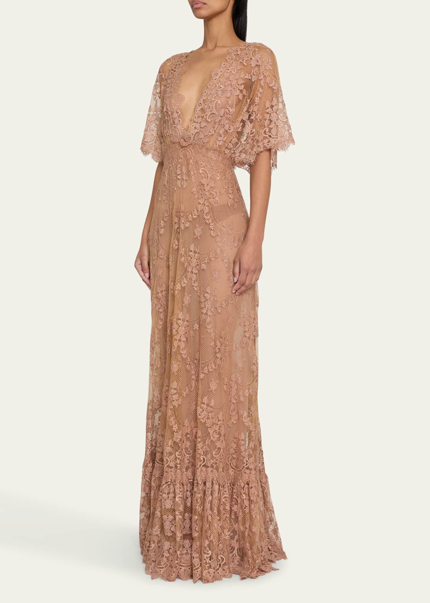 Elie Saab Long Lace Backless Dress Image 4 of 5