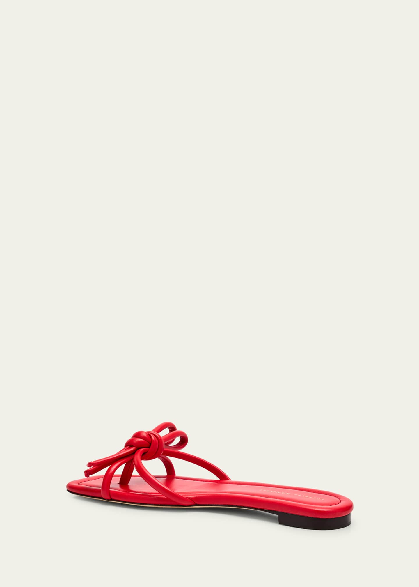 Loeffler Randall Hadley Leather Bow Flat Sandals Image 4 of 6