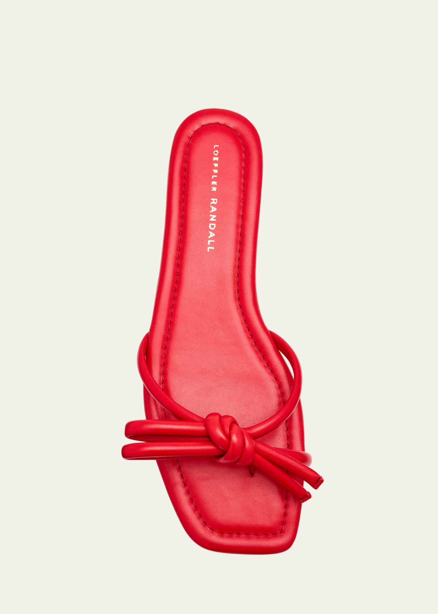 Loeffler Randall Hadley Leather Bow Flat Sandals Image 6 of 6
