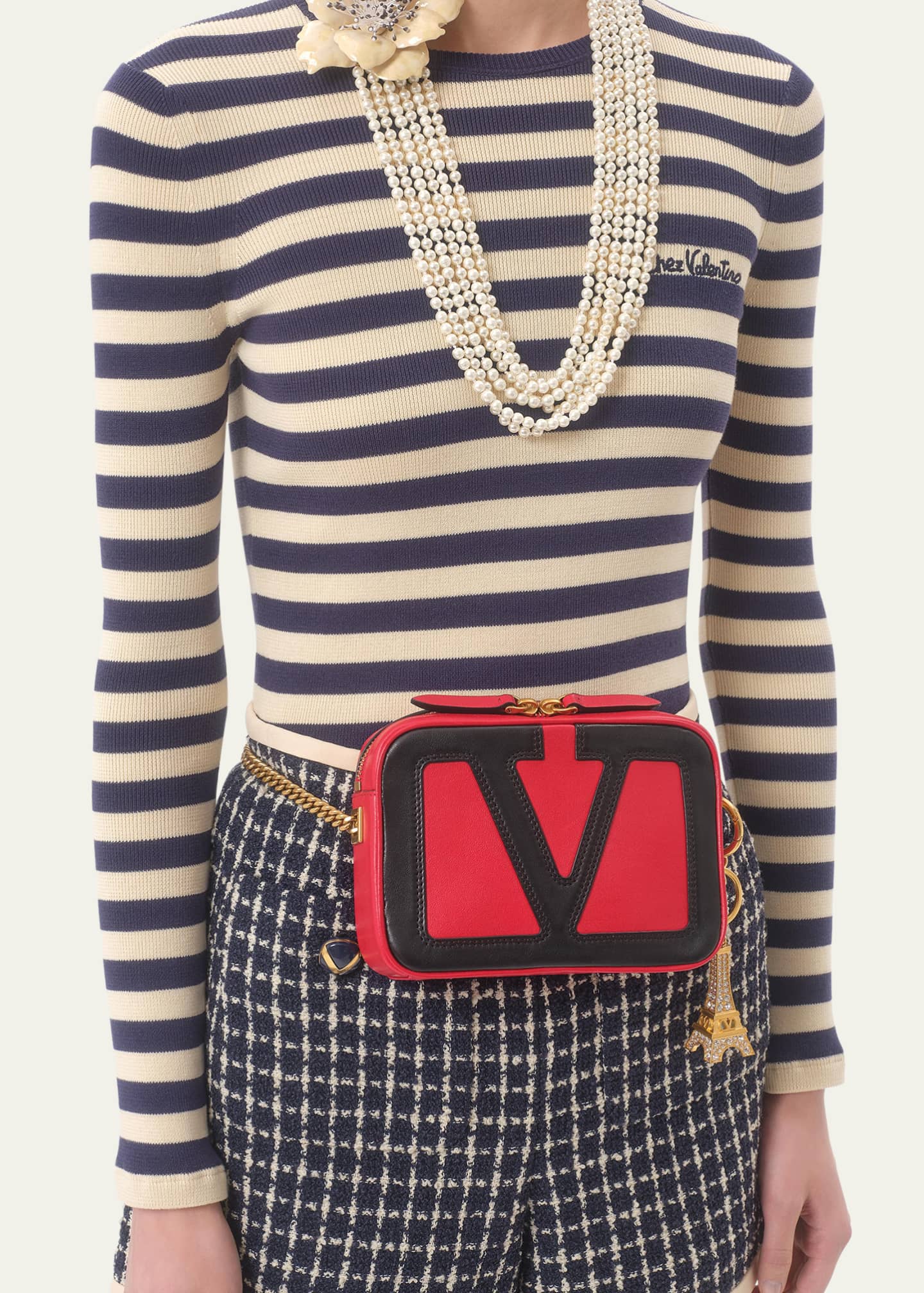 Valentino Garavani Chez Valentino Striped Knit Long-Sleeve Top Image 5 of 5