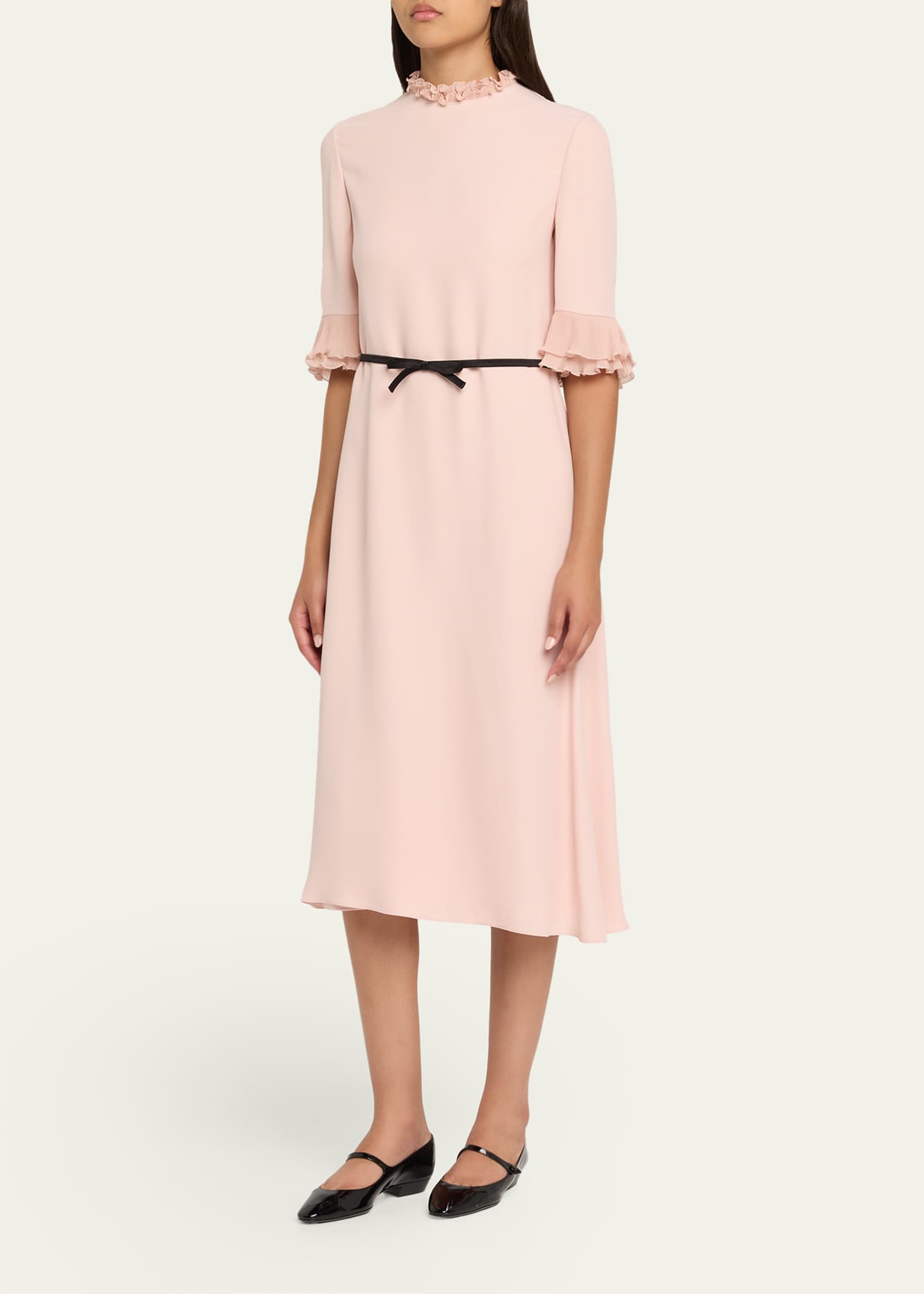puff sleeve white midi dress Puff Sleeve White Midi Dress