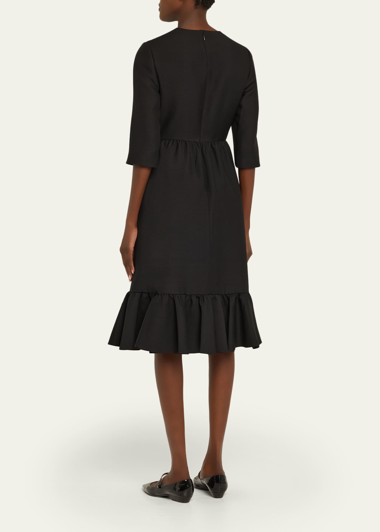 Valentino Garavani Strass Heart Flounce Crepe Couture Dress Image 3 of 5