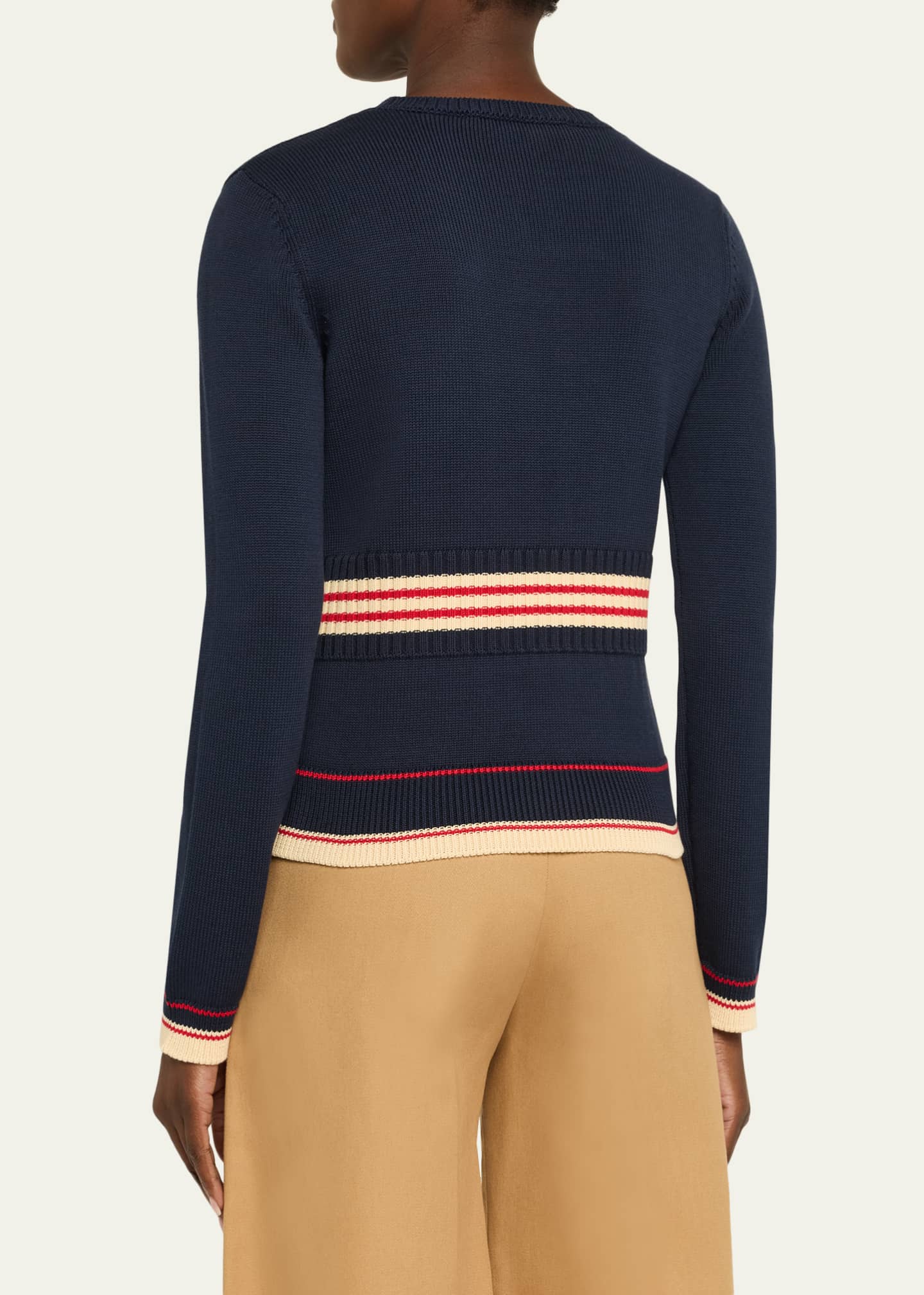 Valentino Garavani Chez Valentino Cherry Long-Sleeve Sweater Image 3 of 5