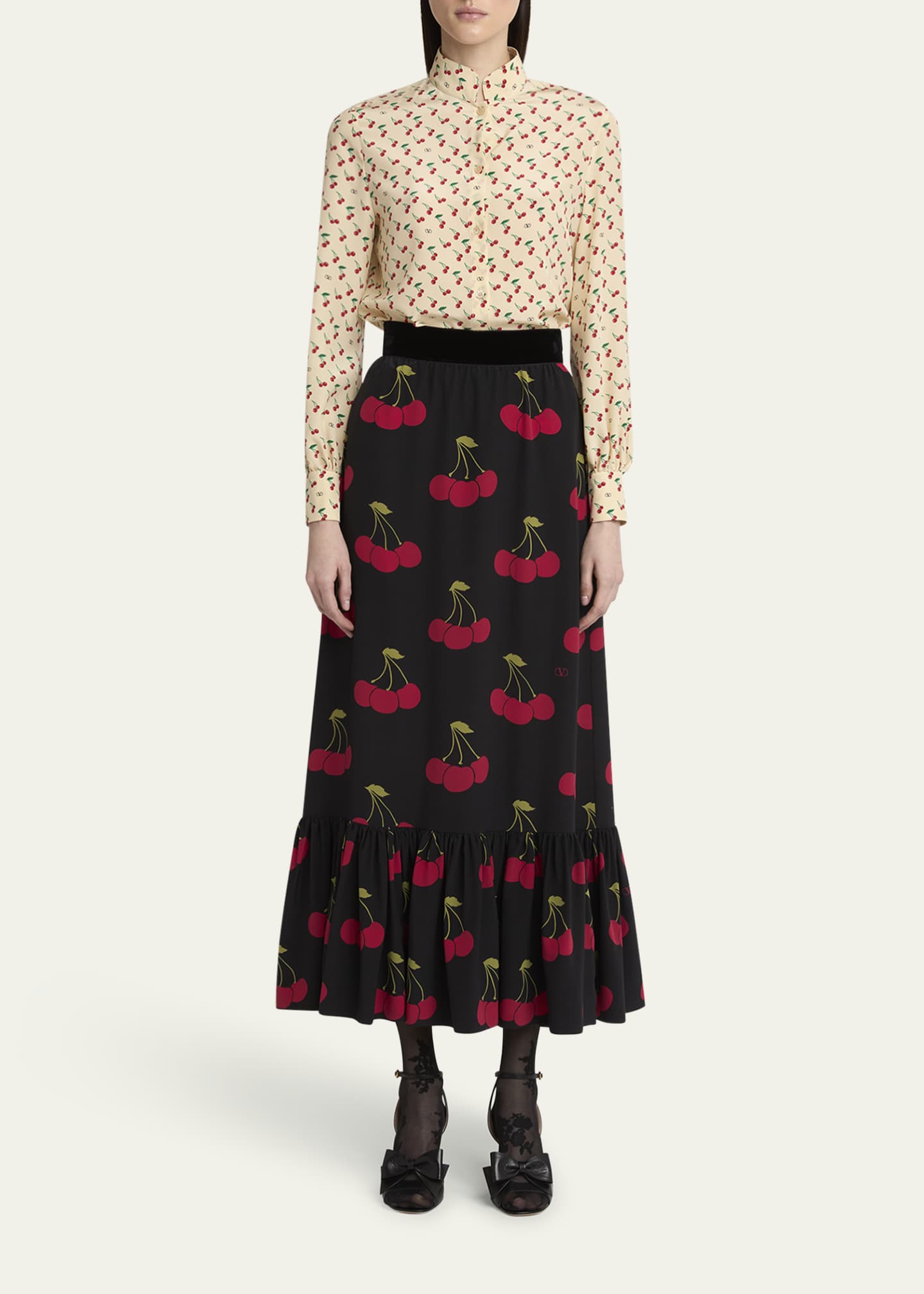 【VALENTINO】Long Flounce Skirt Valentino Long flounce Skirt • Fashion Brands Outlet