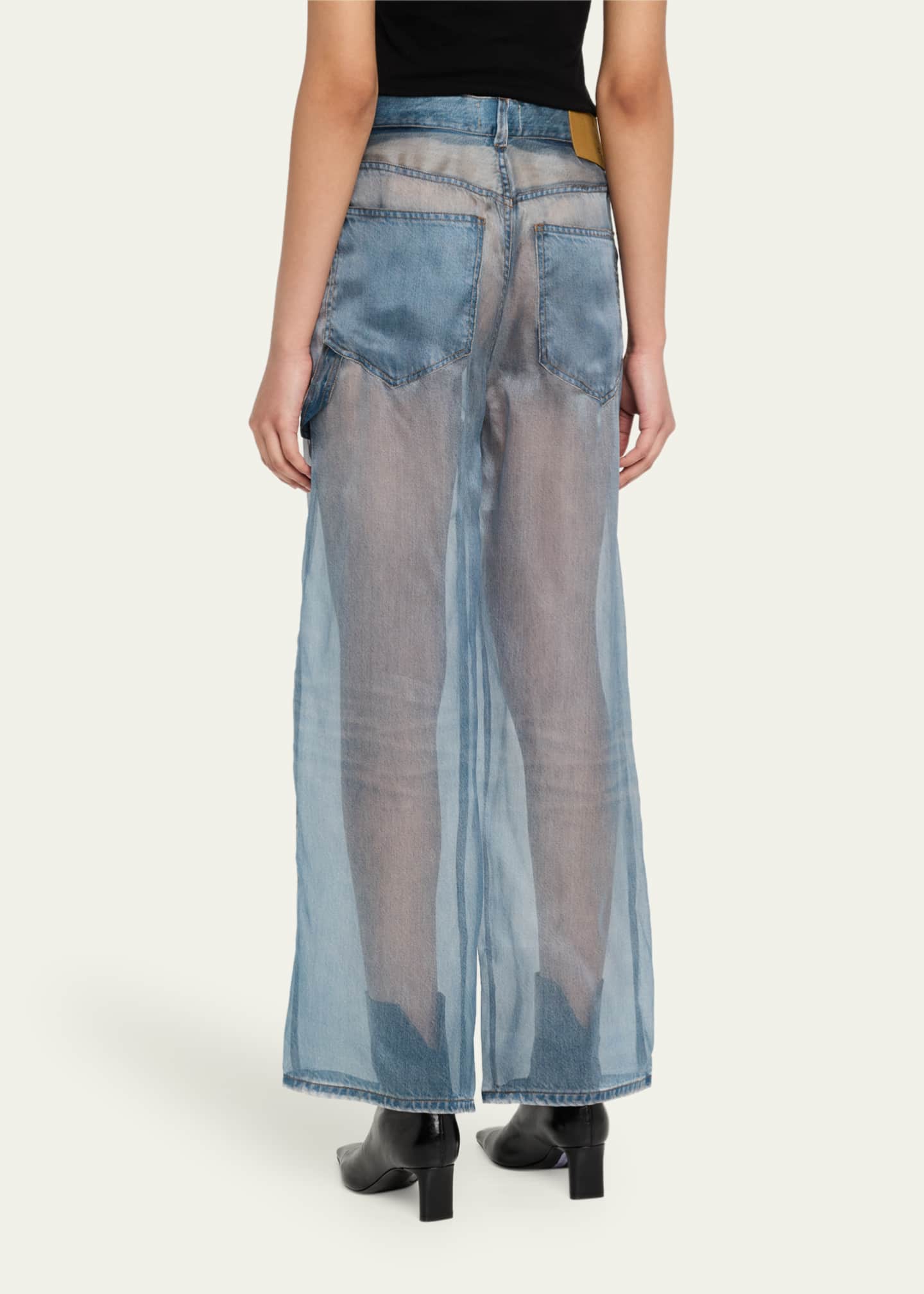 HAIKURE Winona Sheer Denim Print Jeans Image 3 of 5