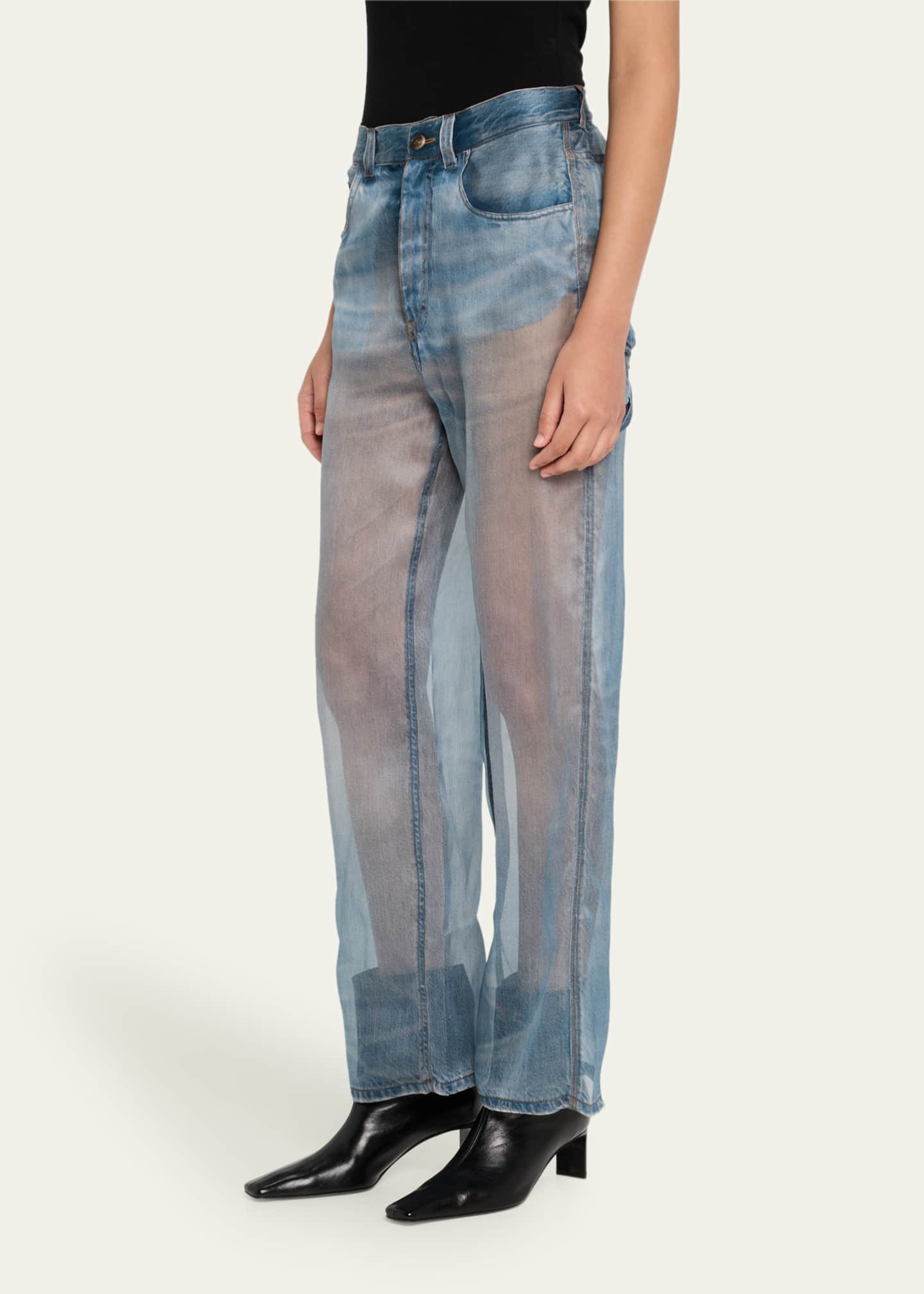 HAIKURE Winona Sheer Denim Print Jeans Image 4 of 5