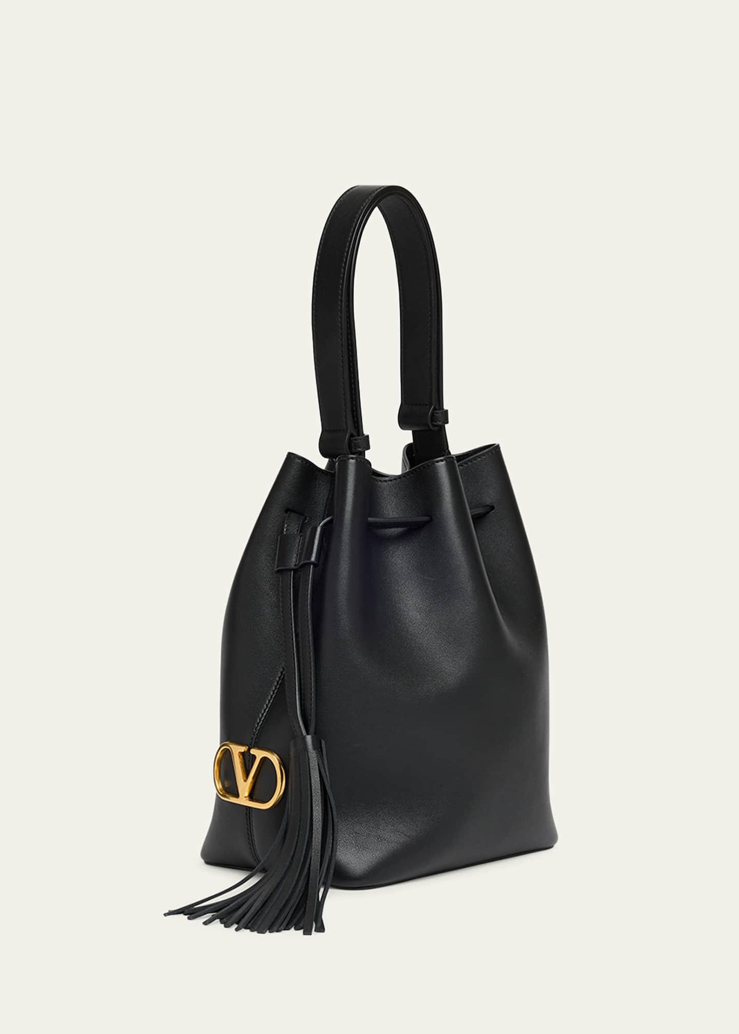 Valentino Garavani So Seau Tassel Leather Bucket Bag