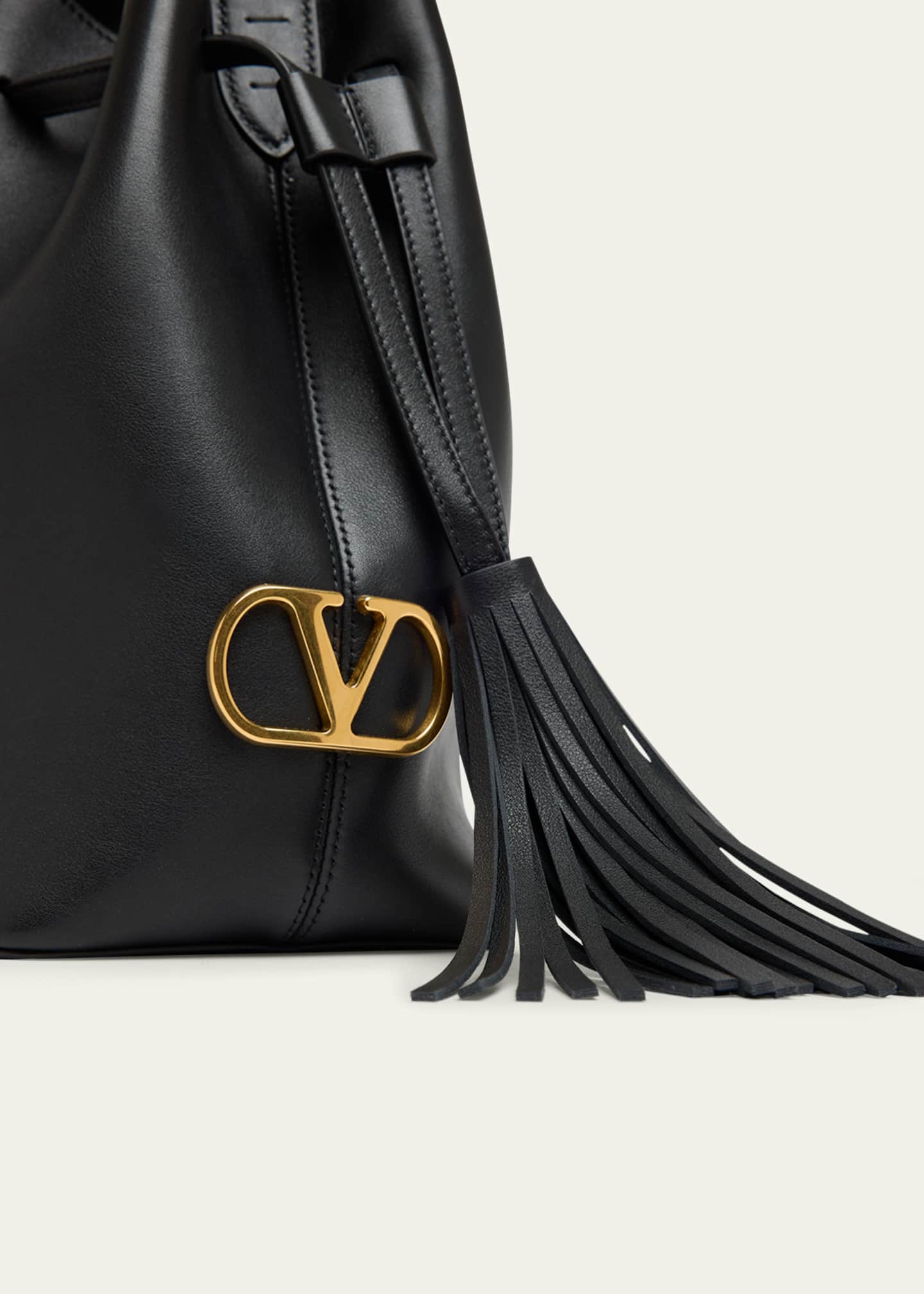 Valentino Garavani So Seau Tassel Leather Bucket Bag