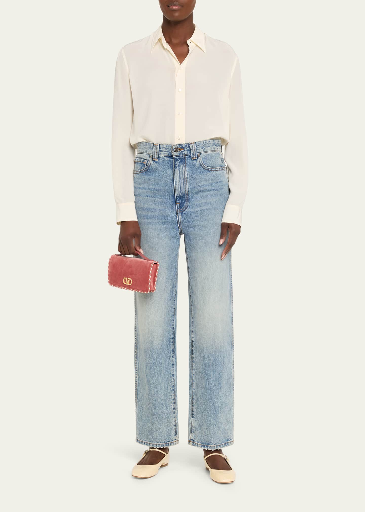 VLOGO Signature Suede Wallet with Chain Strap