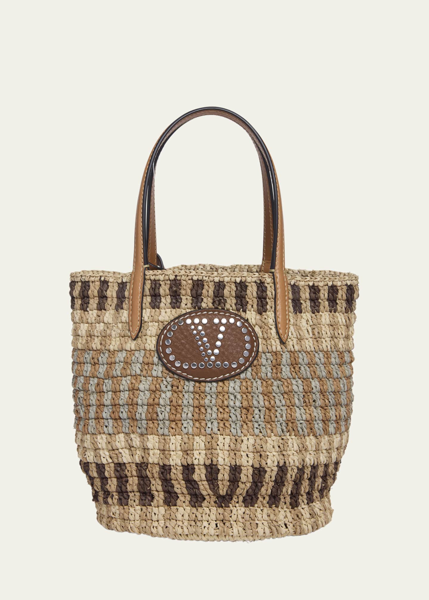 Valentino Garavani VLOGO Signature Small Crochet Bucket Bag Image 1 of 4