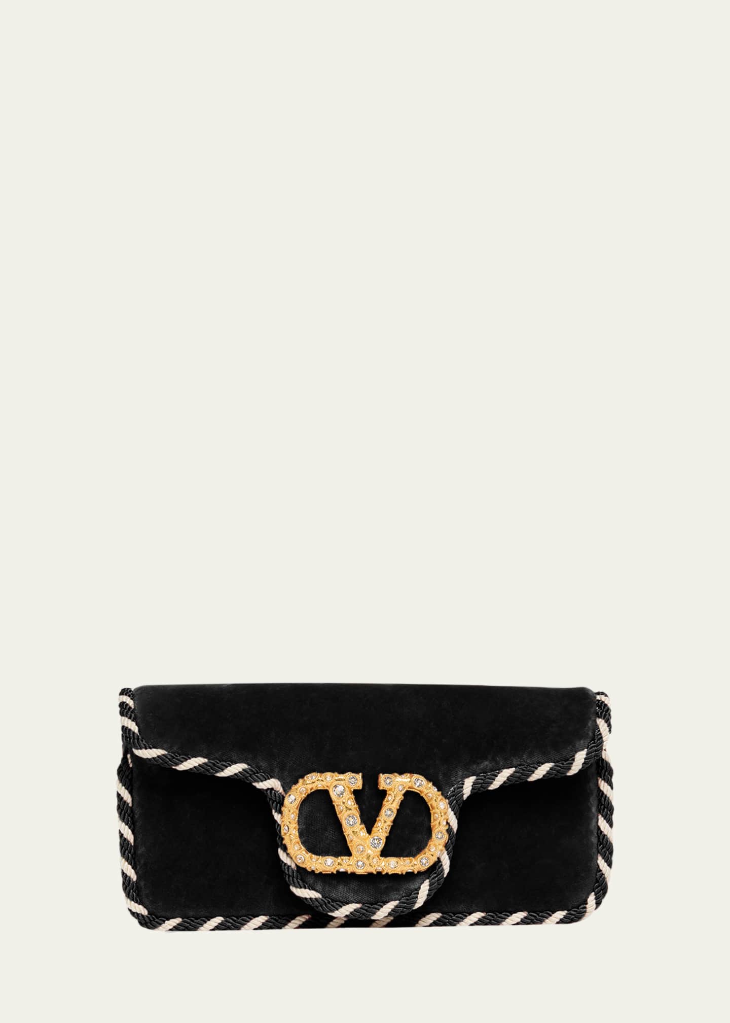 Valentino Garavani Loco VLOGO Velvet Clutch Bag - Bergdorf