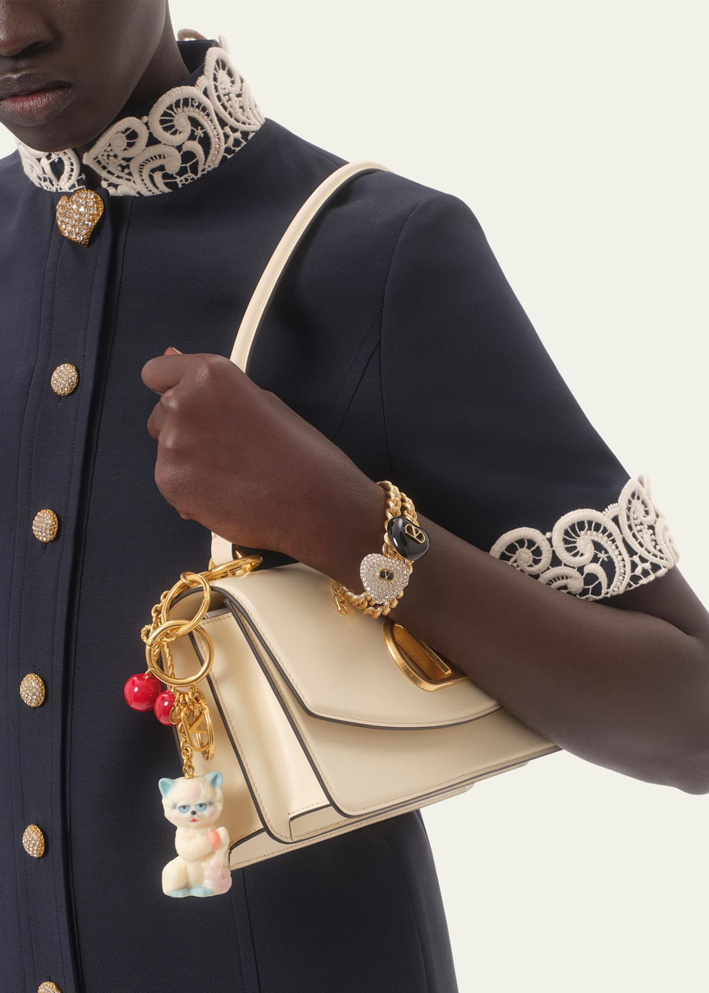 Valentino Garavani Vain VLOGO Leather Top-Handle Bag Image 2 of 5
