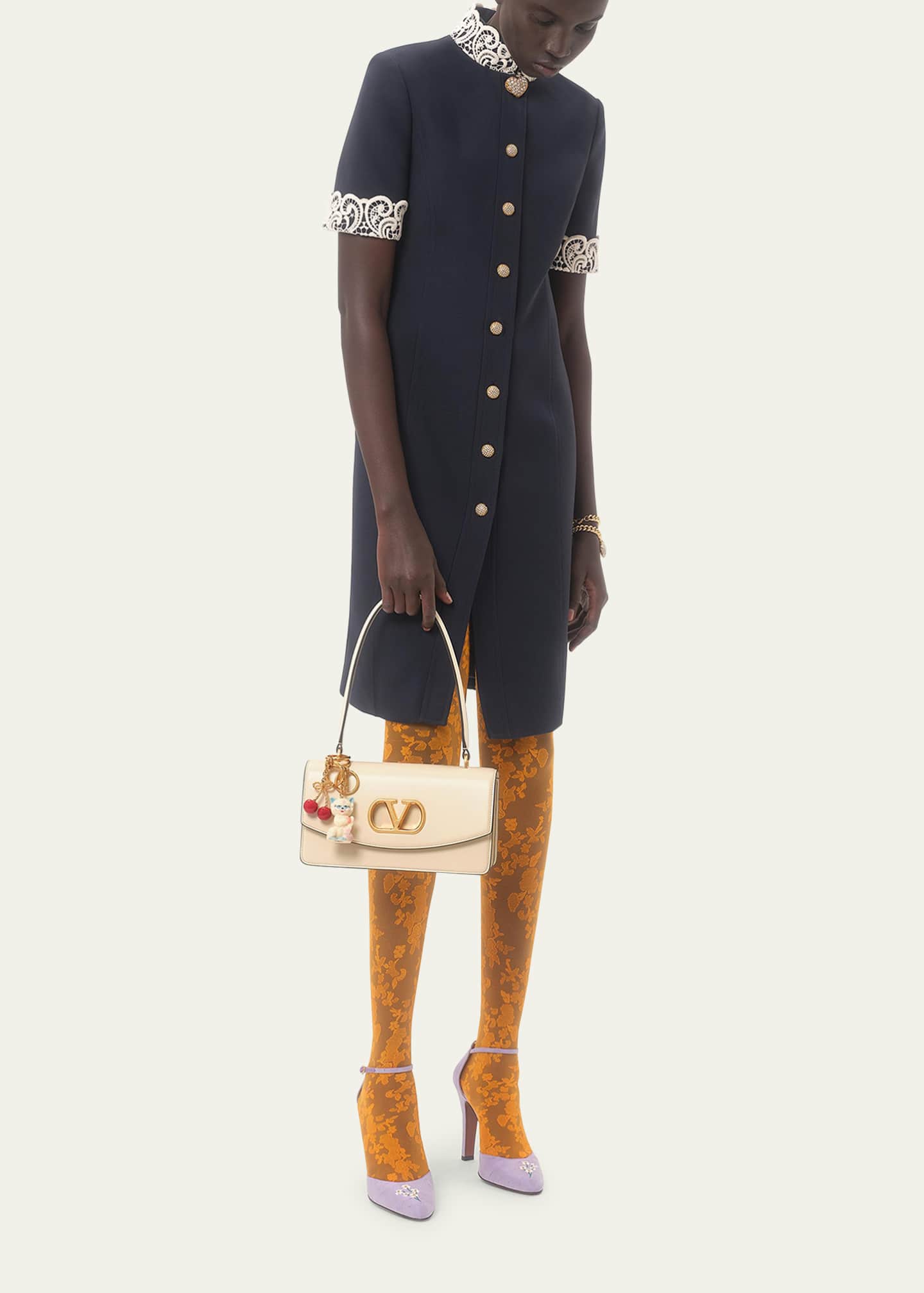 Valentino Garavani Vain VLOGO Leather Top-Handle Bag Image 5 of 5
