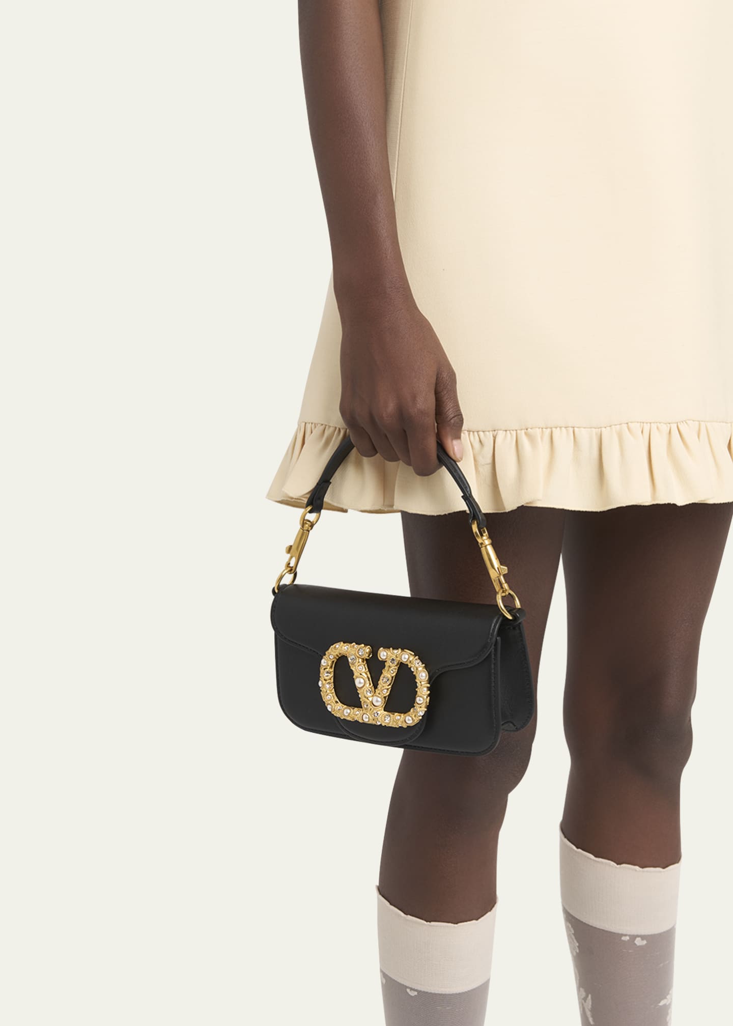 Valentino Garavani Loco Studded VLOGO Small Leather Shoulder Bag