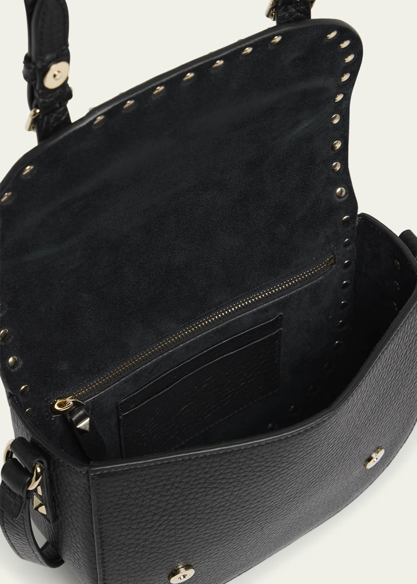 Valentino Garavani Small Rockstud Leather Saddle Crossbody