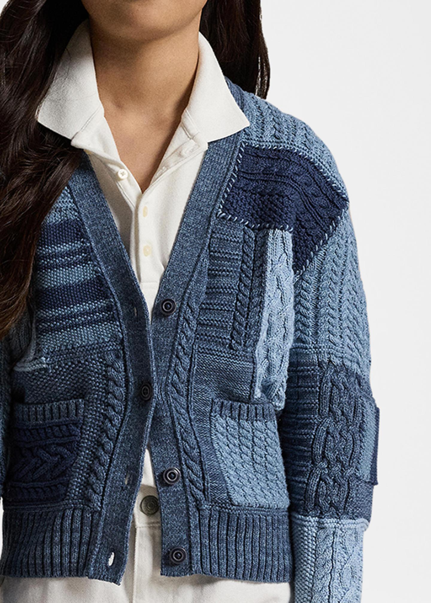 Polo Ralph Lauren Girl's Cotton Patchwork Cardigan Sweater, Size S