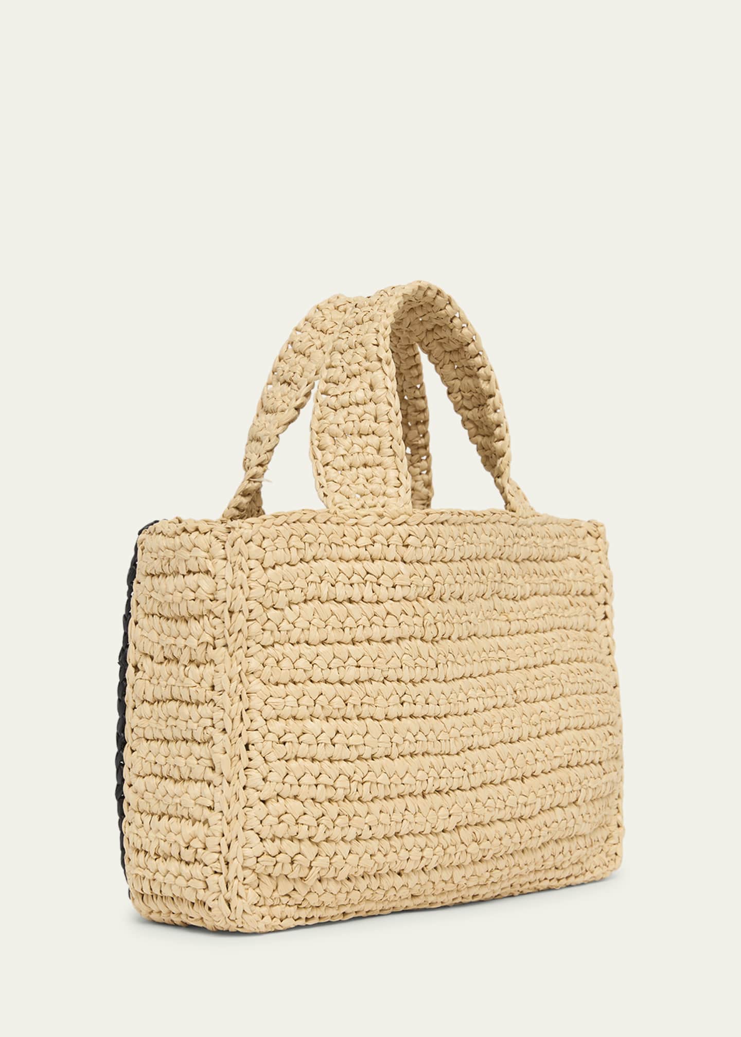 Valentino Garavani Viva Superstar Crochet Raffia Small Tote Bag Image 4 of 6