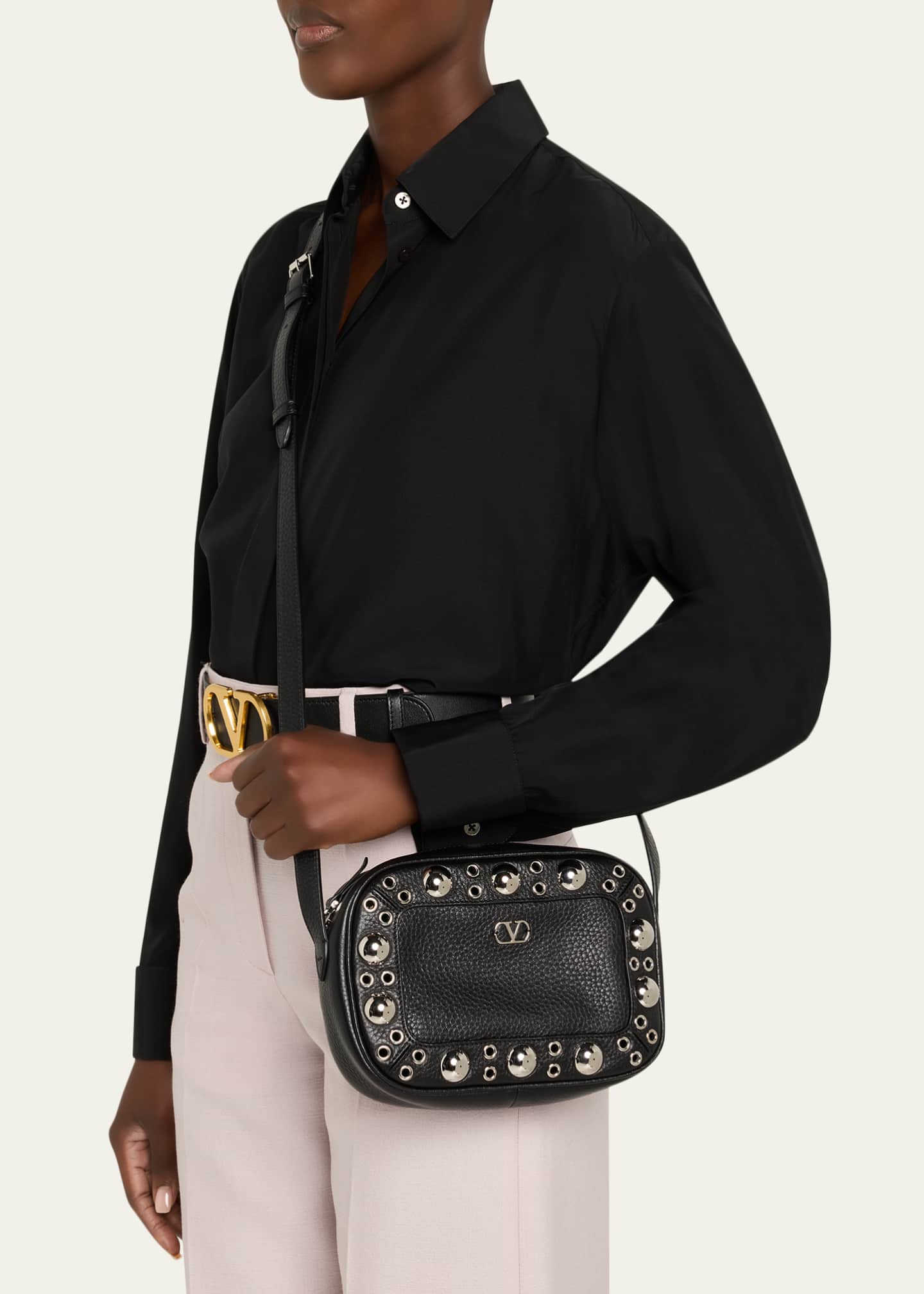 Valentino Garavani Nellcote Studded Leather Camera Crossbody Bag Image 2 of 6