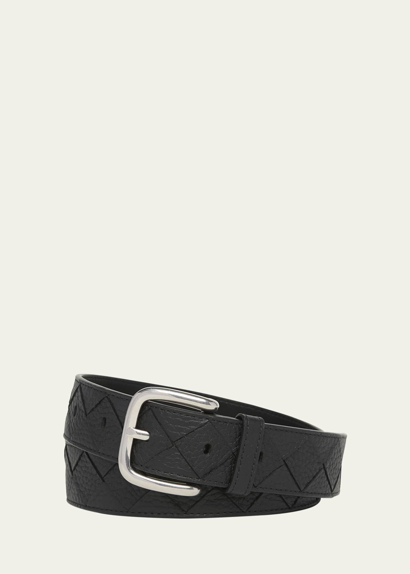 Bottega Veneta Men's Intrecciato Leather Belt Image 1 of 2