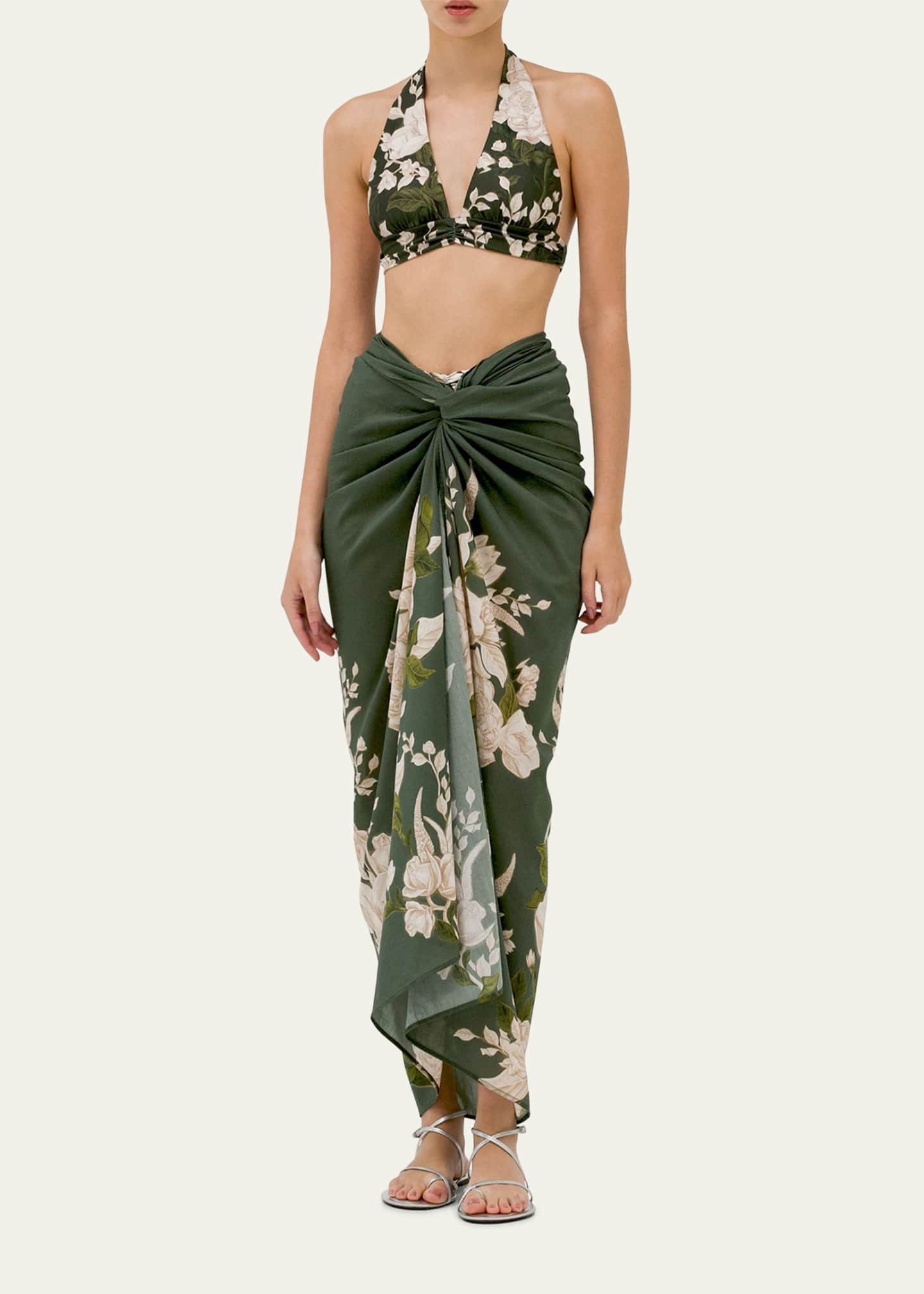Agua by Agua Bendita Lavanda Gardenia Pareo Coverup Image 2 of 4