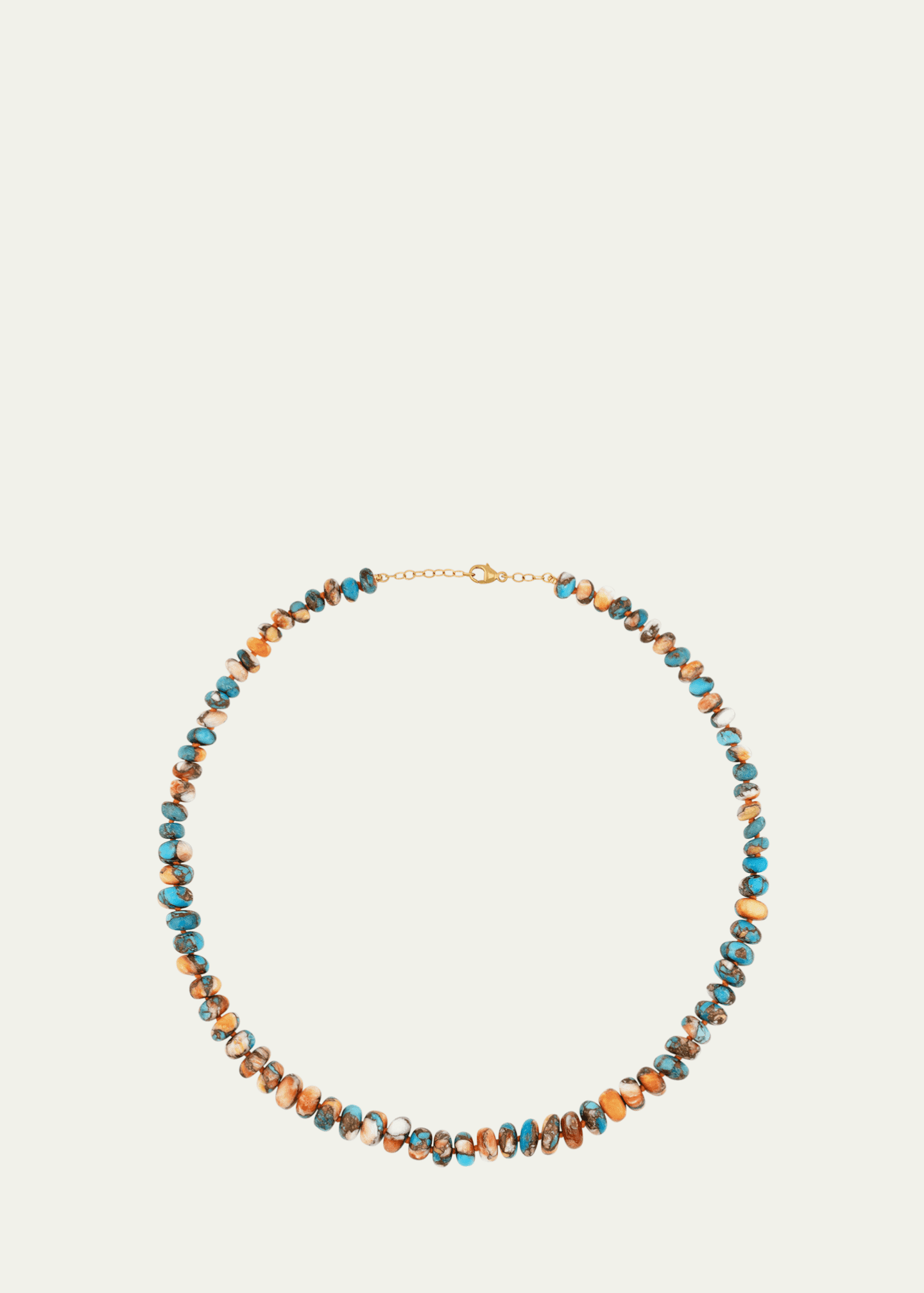 JIA JIA Nevada Kingman Spiny Turquoise Rondelle Necklace in 14K Yellow Gold Image 1 of 2