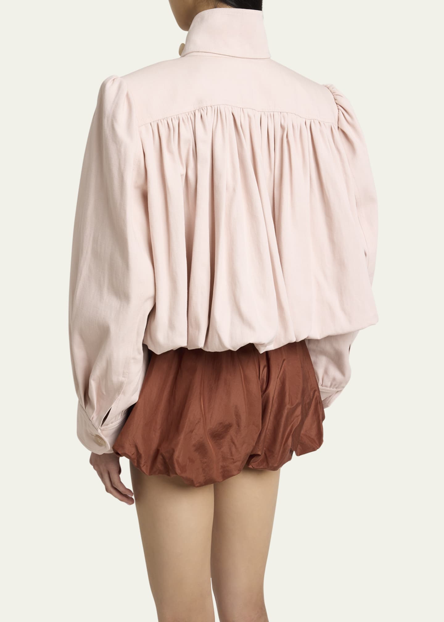 Chloe Pleated Sleeve Gathered Shoulders Jacket Image 3 of 5