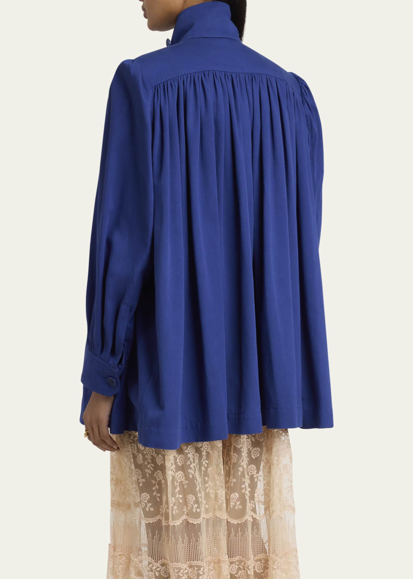 Chloe Gathered High Neck Utilitarian Canvas Jacket Image 3 of 5