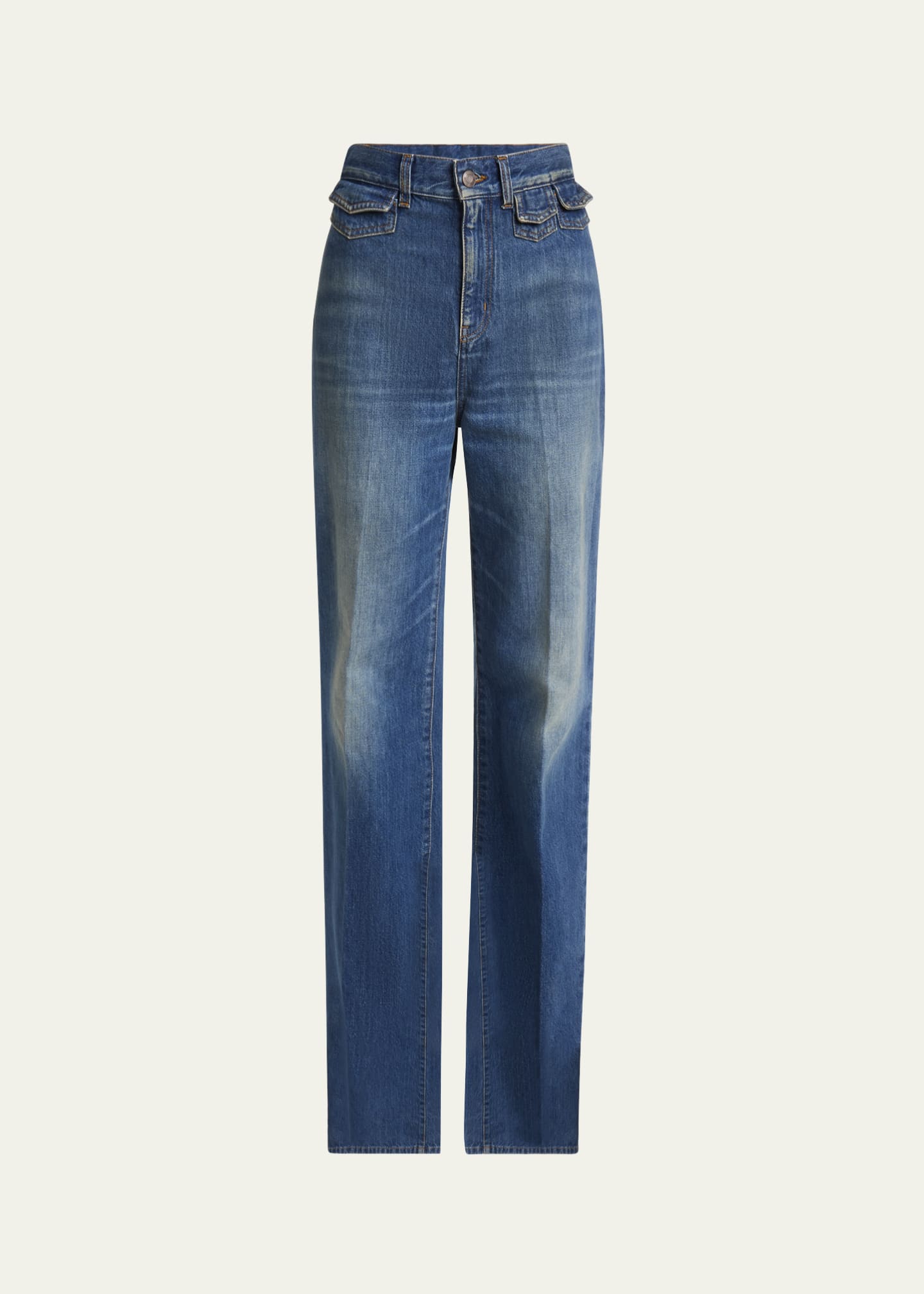 Chloe High-Waisted Flared Jeans with Flap Pockets Image 1 of 5