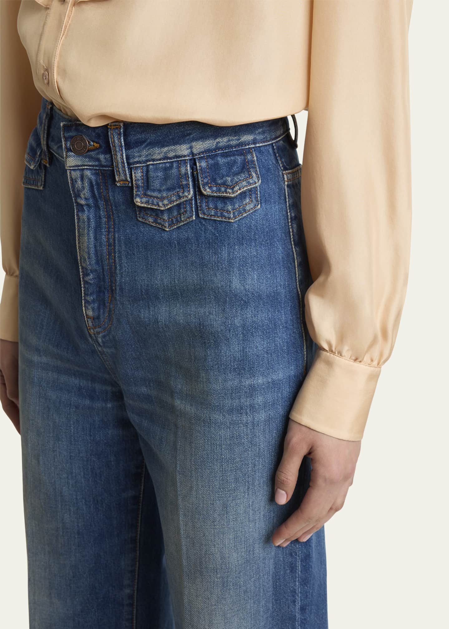 Chloe High-Waisted Flared Jeans with Flap Pockets Image 5 of 5