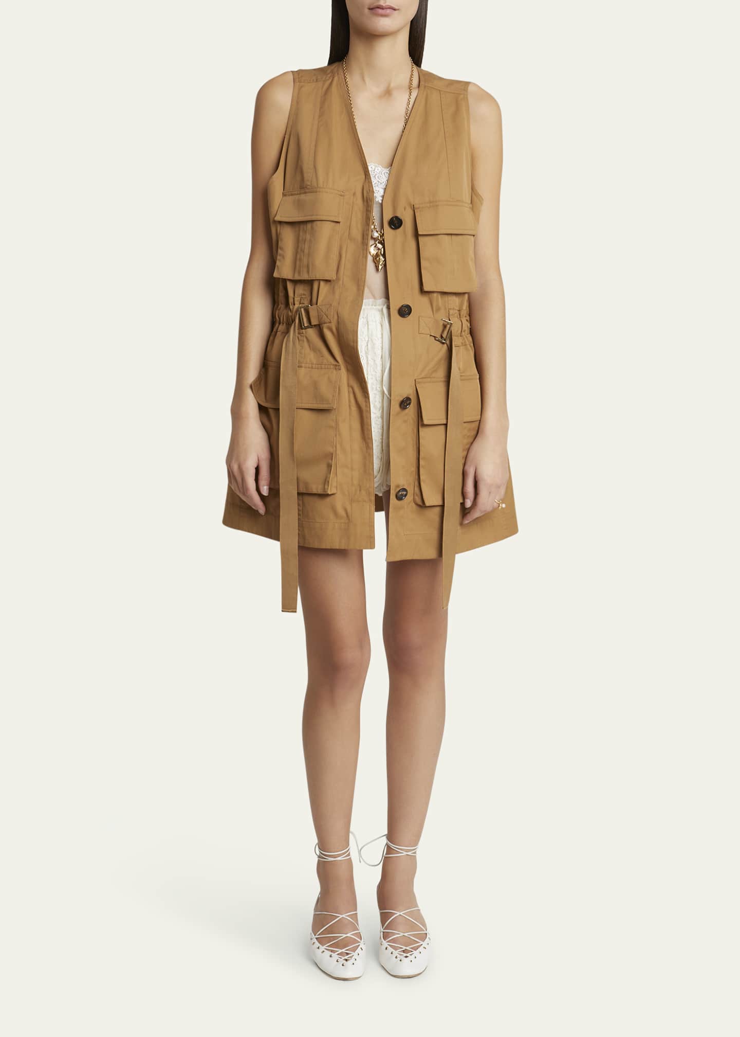 Chloe Belted Utilitarian Vest Image 2 of 5