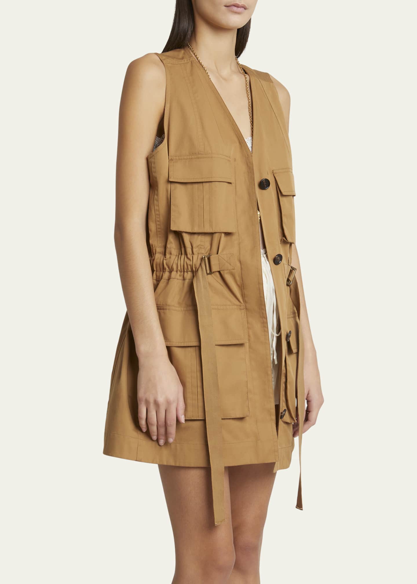 Chloe Belted Utilitarian Vest Image 4 of 5