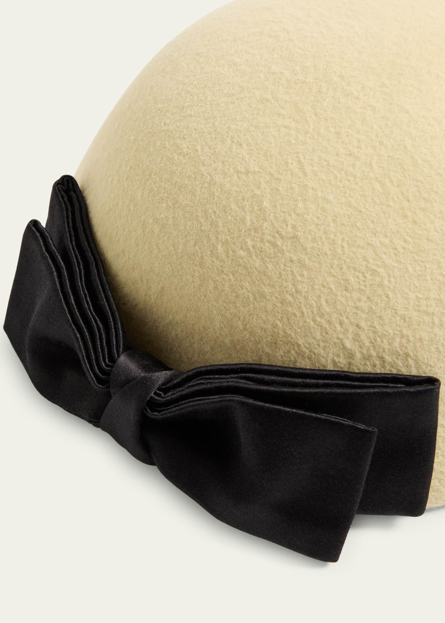 Valentino Garavani Dyed Rabbit Hair Bow Beret Image 3 of 3