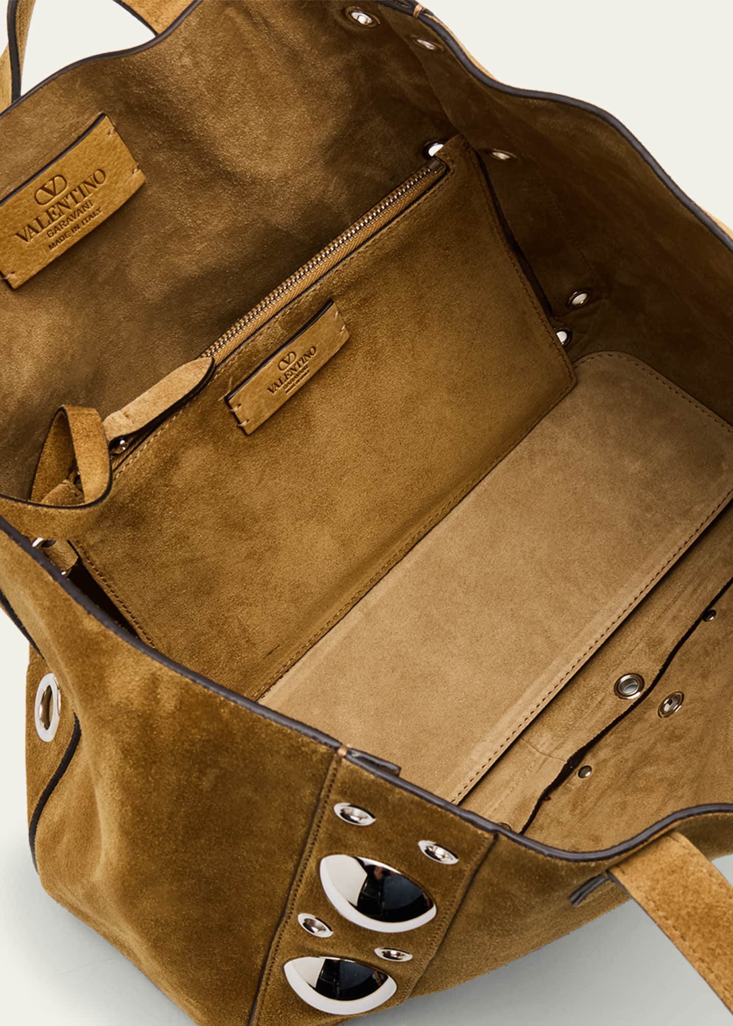 Valentino Garavani Nellcote Medium Studded Suede Tote Bag