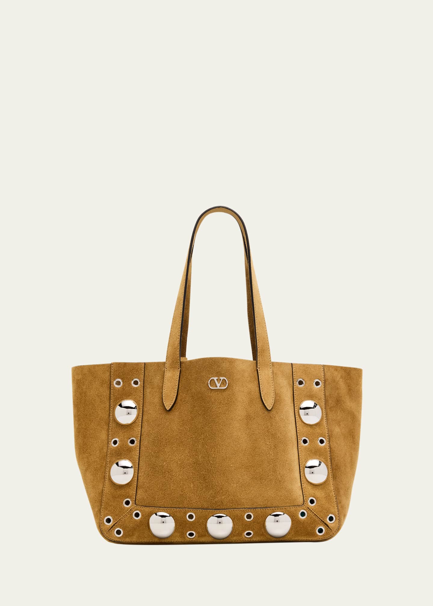 Valentino Garavani Nellcote Medium Studded Suede Tote Bag