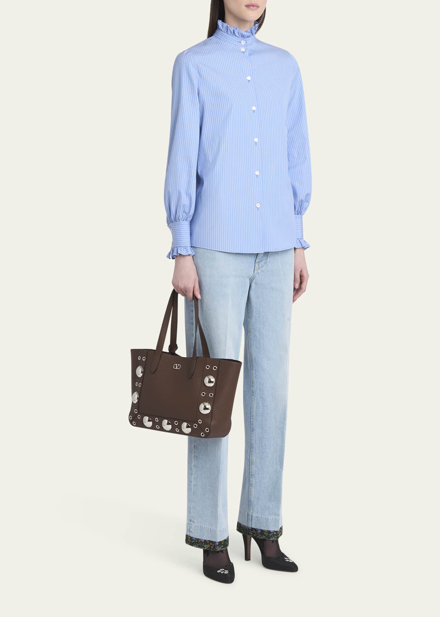 Valentino Garavani Nellcote Medium Studded Leather Tote Bag